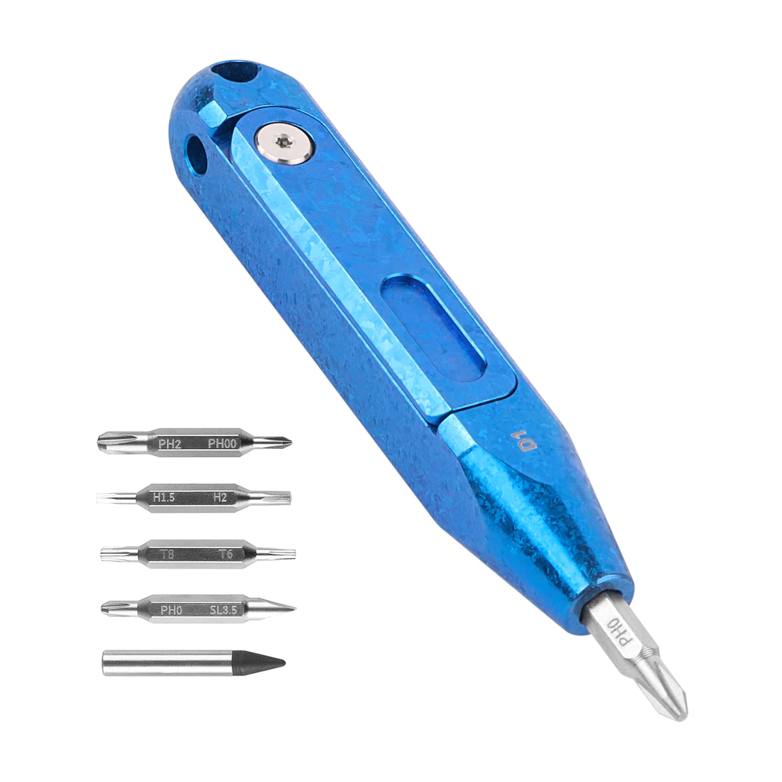 OKNIFE Otacle D1 EDC Multi-Bit Pocket Screwdriver, 8 in 1 Mini Screwdriver Set Magnetic Repair Multitool for Computer Eyeglasses Daily Home Improvement Use (Snowflake Blue)