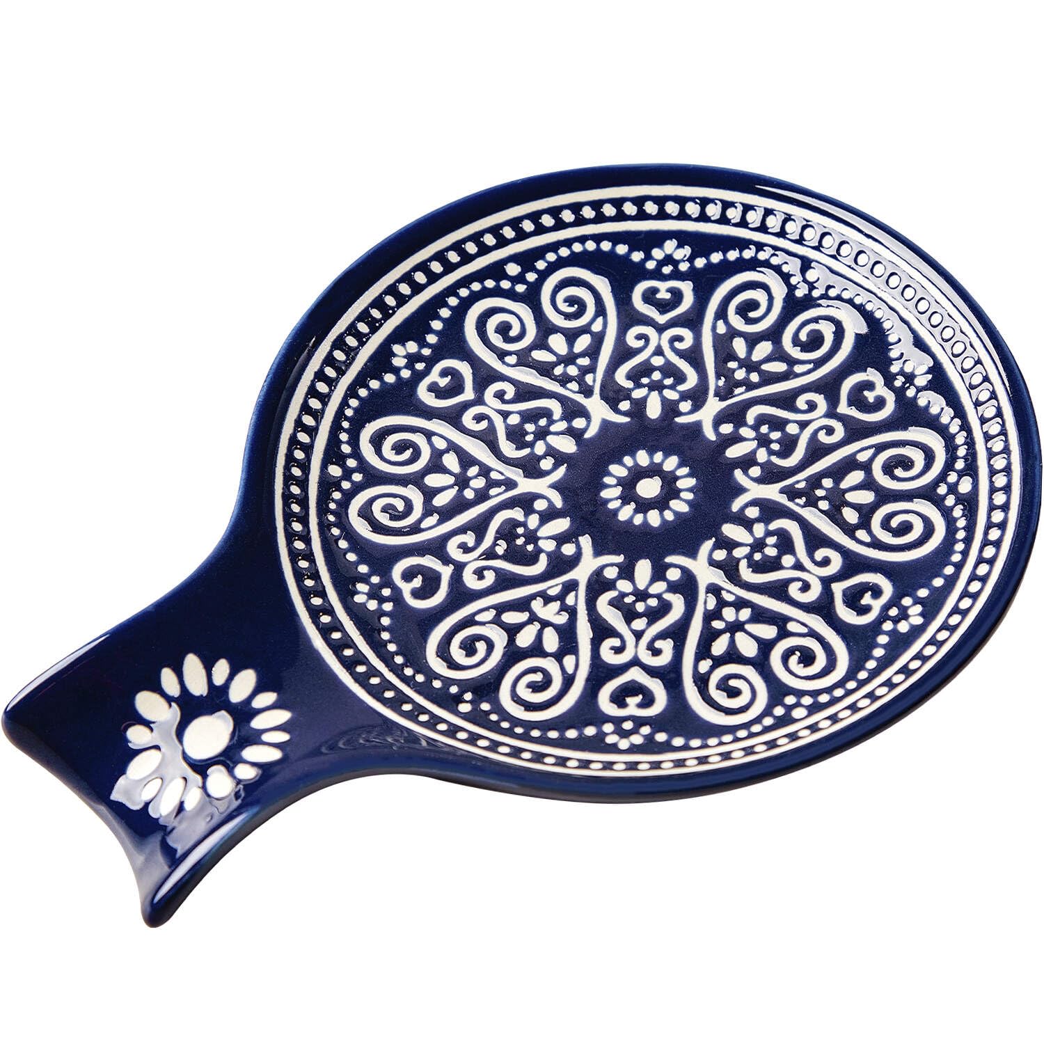 ceramic spoon rest cooking spoon holder for kitchen counterstove topdining table modern farmhouse decorative large blue