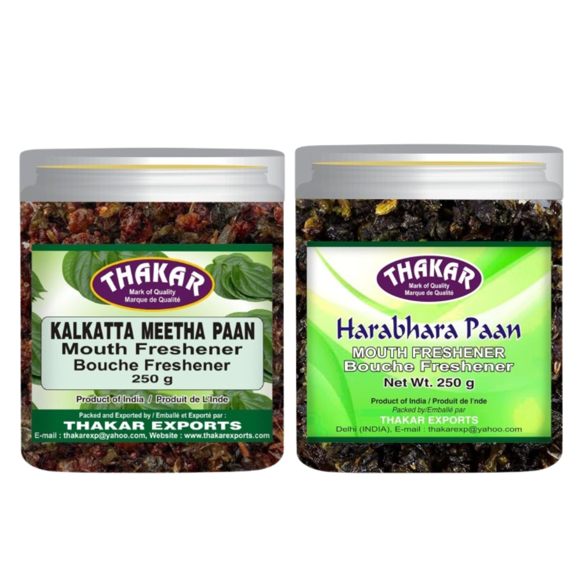 THAKAR Premium Kalkatta Meetha Pan + Harabhara Paan 250gx2 Pcs| Mouth Freshener.Pan | Meetha.Paan | Traditional Indian Digestive | After Meal Freshener | Pan.with Fennel Seeds | Natural.Paan Mix | Paan.for Parties, Digestive Freshener