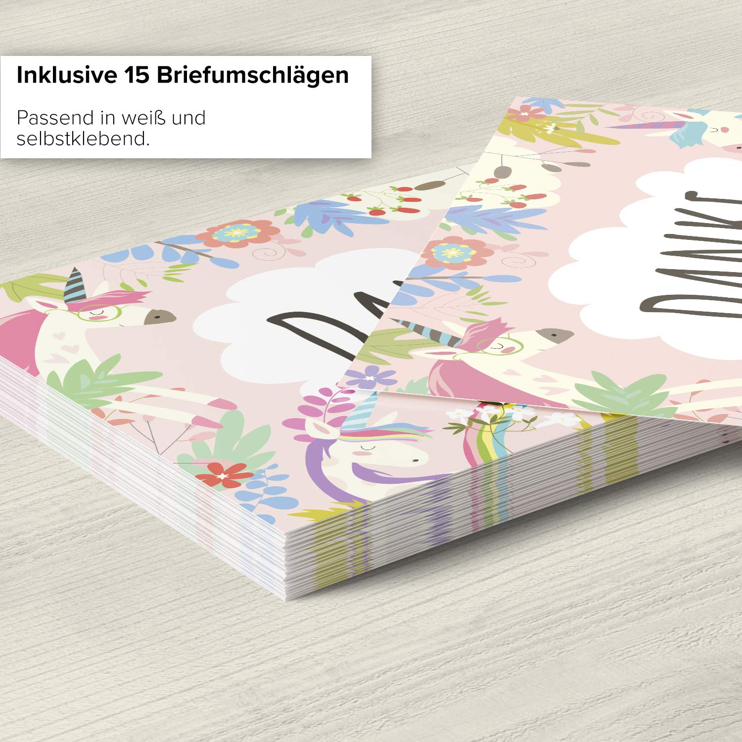 10 Danksagungskarten Mit Umschlag – Vintage Rosen-Design, Perfekt Nach Hochzeit, Geburt, Taufe & Co.