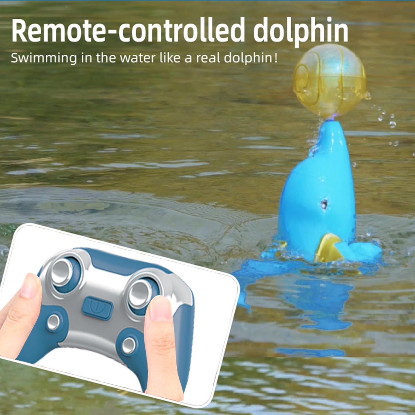 RC Delphin Water Toys Control remoto - Barco eléctrico para mascotas, juego