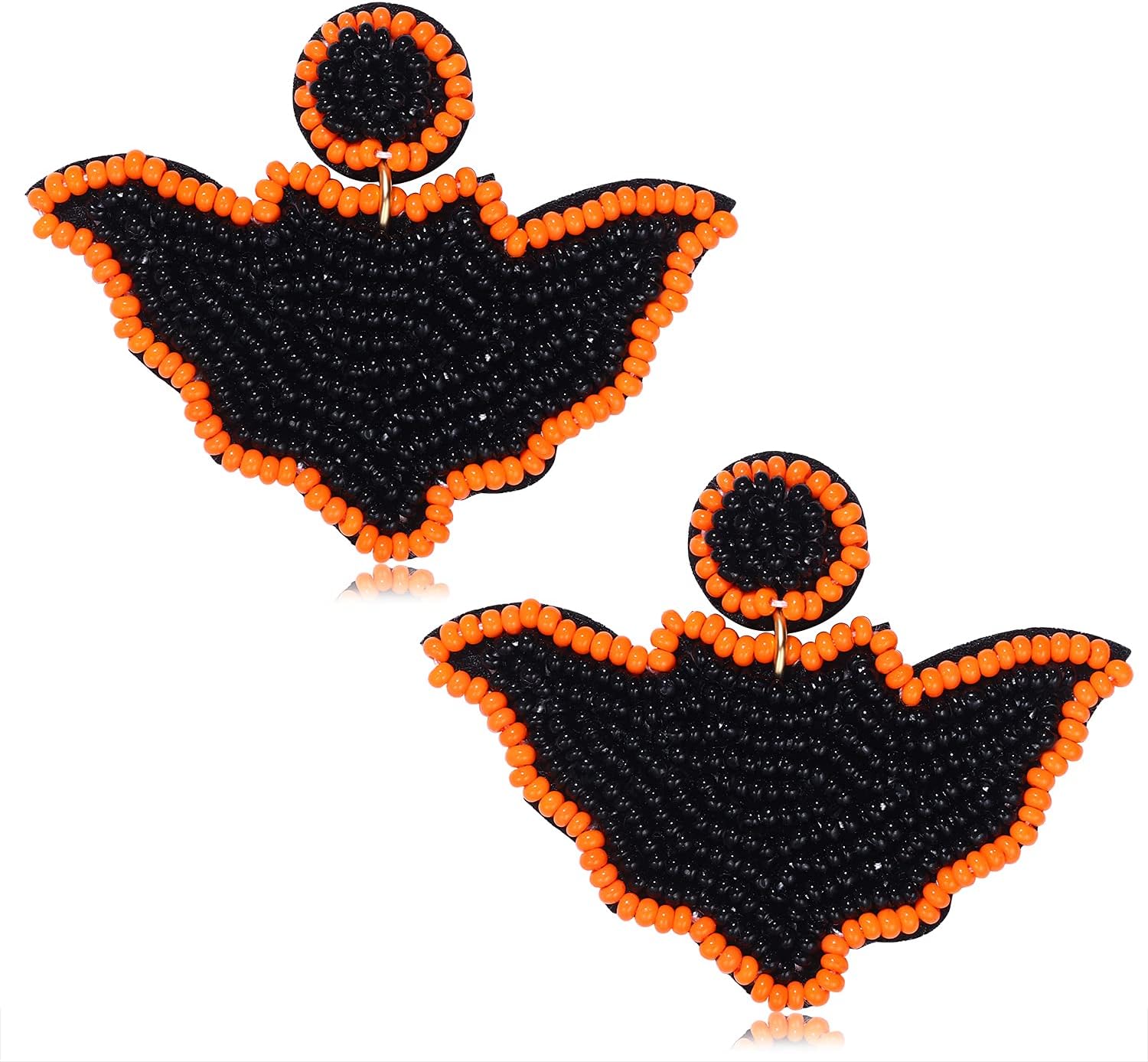 Halloween Earrings Beaded Witch Bat Dangle Drop Earrings for Women Girls Halloween Party Cosplay Ear Studs Halloween themed jewelry