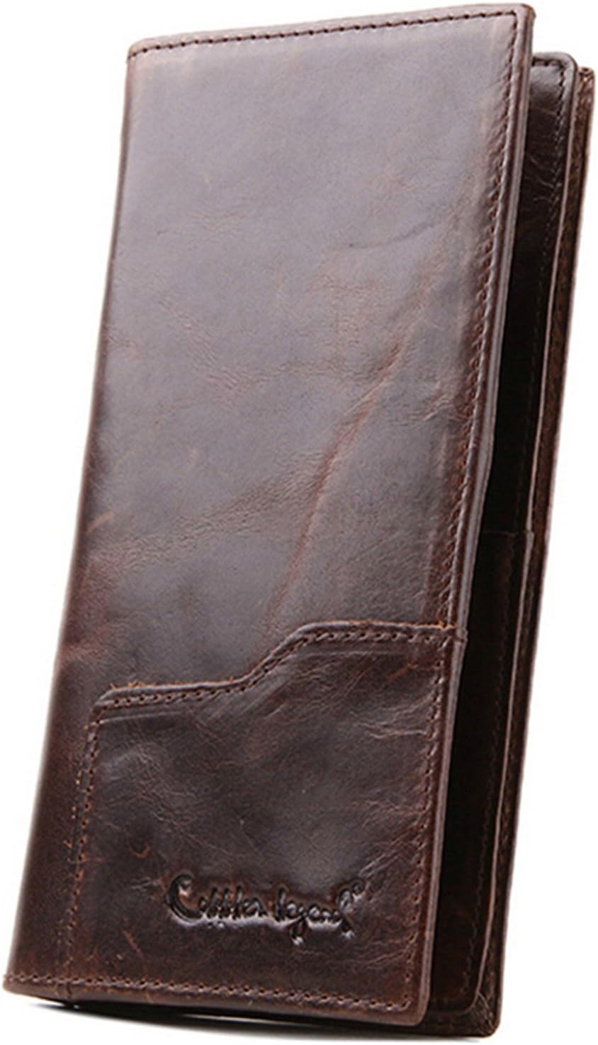 Cobbler Legend Genuine Leather Mens Long Bifold Wallet Card Holder Change Handbag