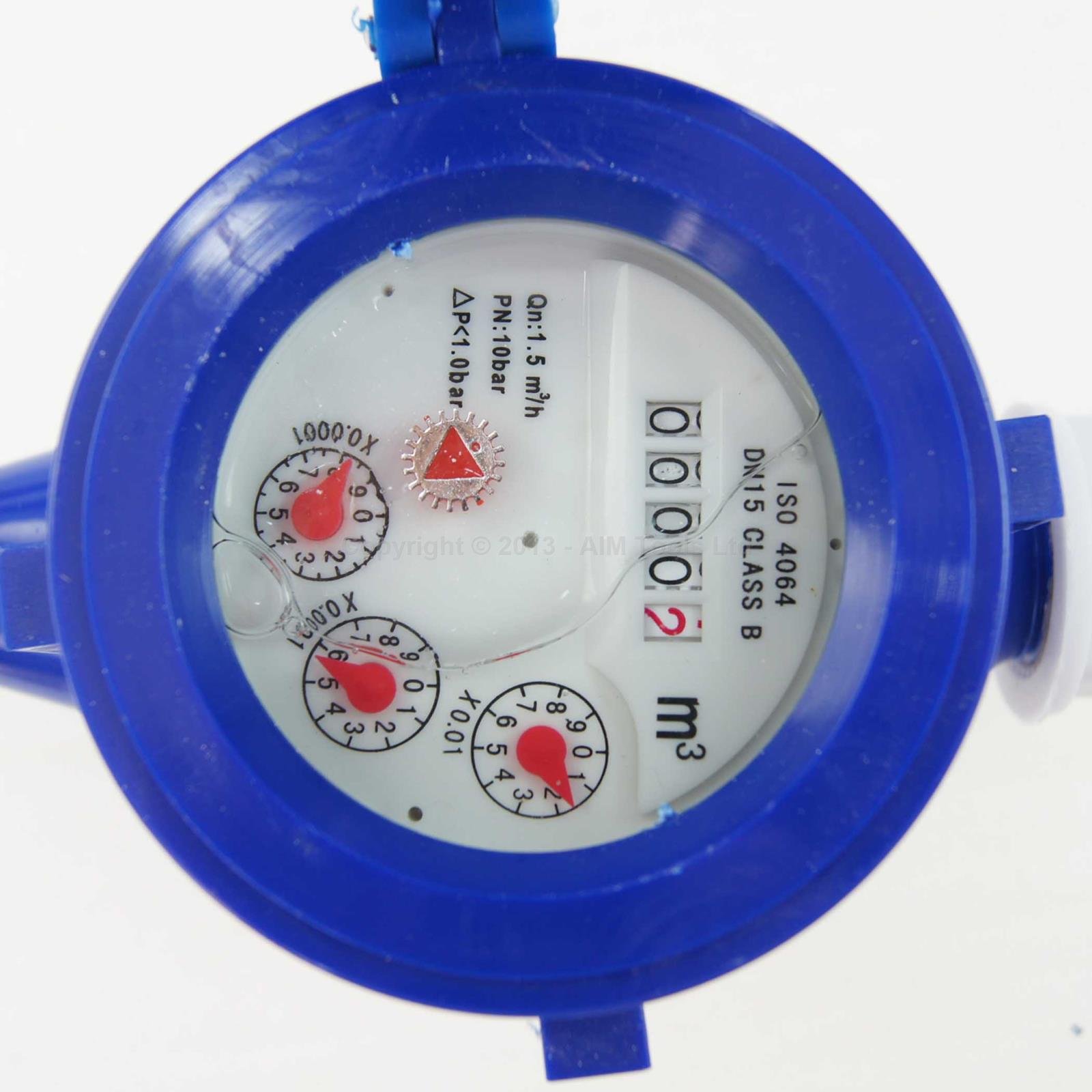 KATSU Contador de Agua Fría, Medidor de Flujo de Agua Doméstico de Jardín de Plástico ABS de 15 mm, Tipo Húmedo 15180515