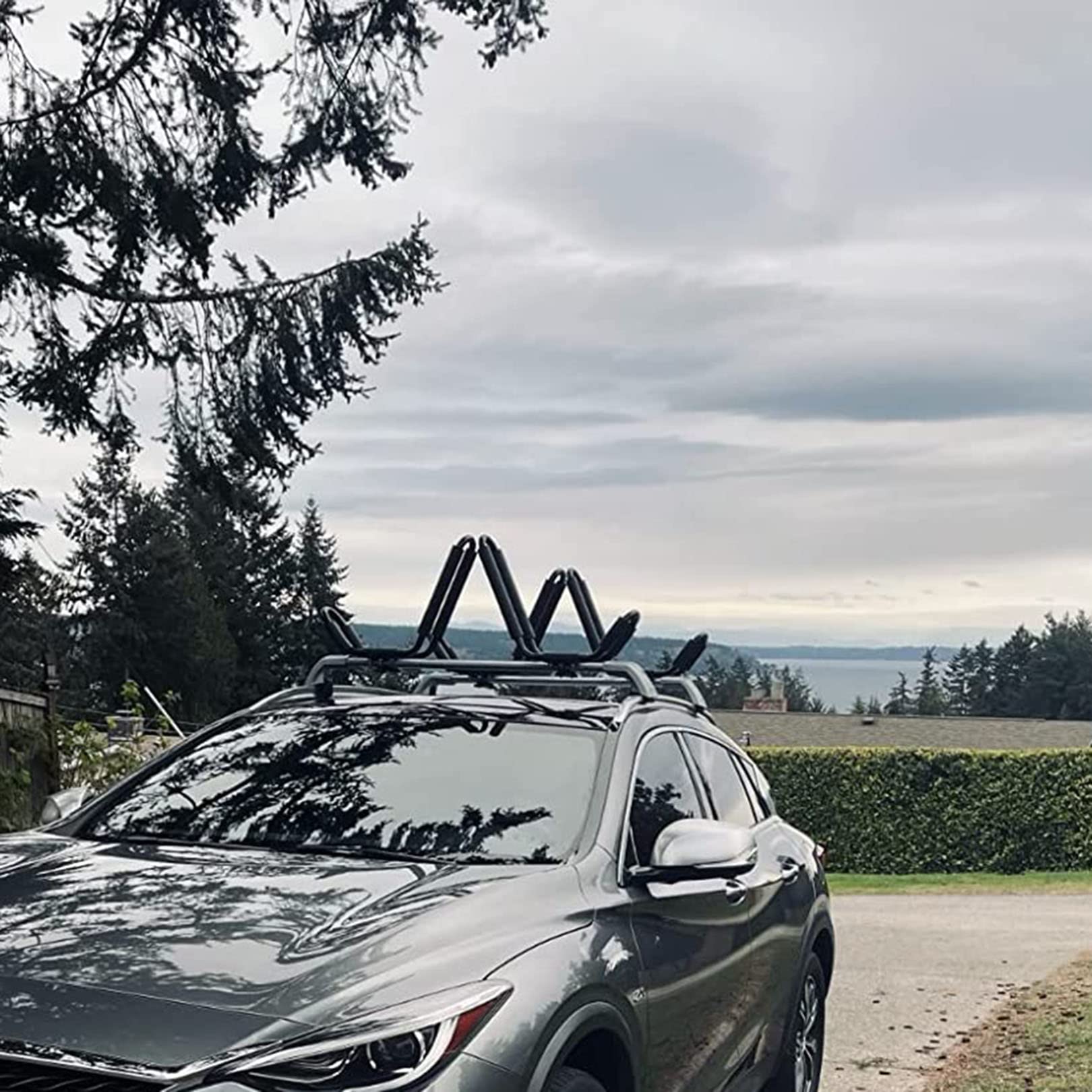 Kayak Paddle Premium Folding Kayak Rack J-Bar Car Roof Rack For Canoe ...