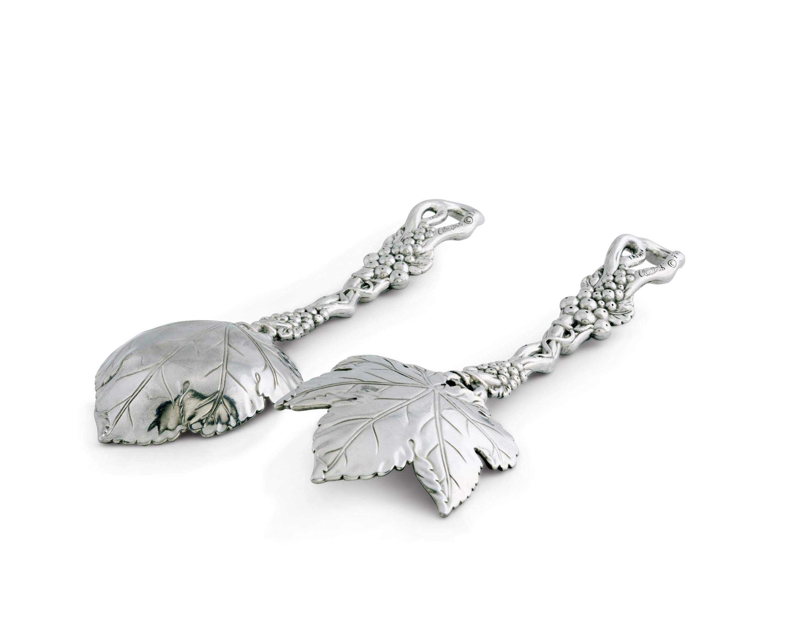 Arthur Court Grapevine Set Di Posate Per Insalata - Forchetta E Cucchiaio In Lega Di Alluminio, 28 Cm, Design Uva E Vite, Lavaggio A Mano - 2