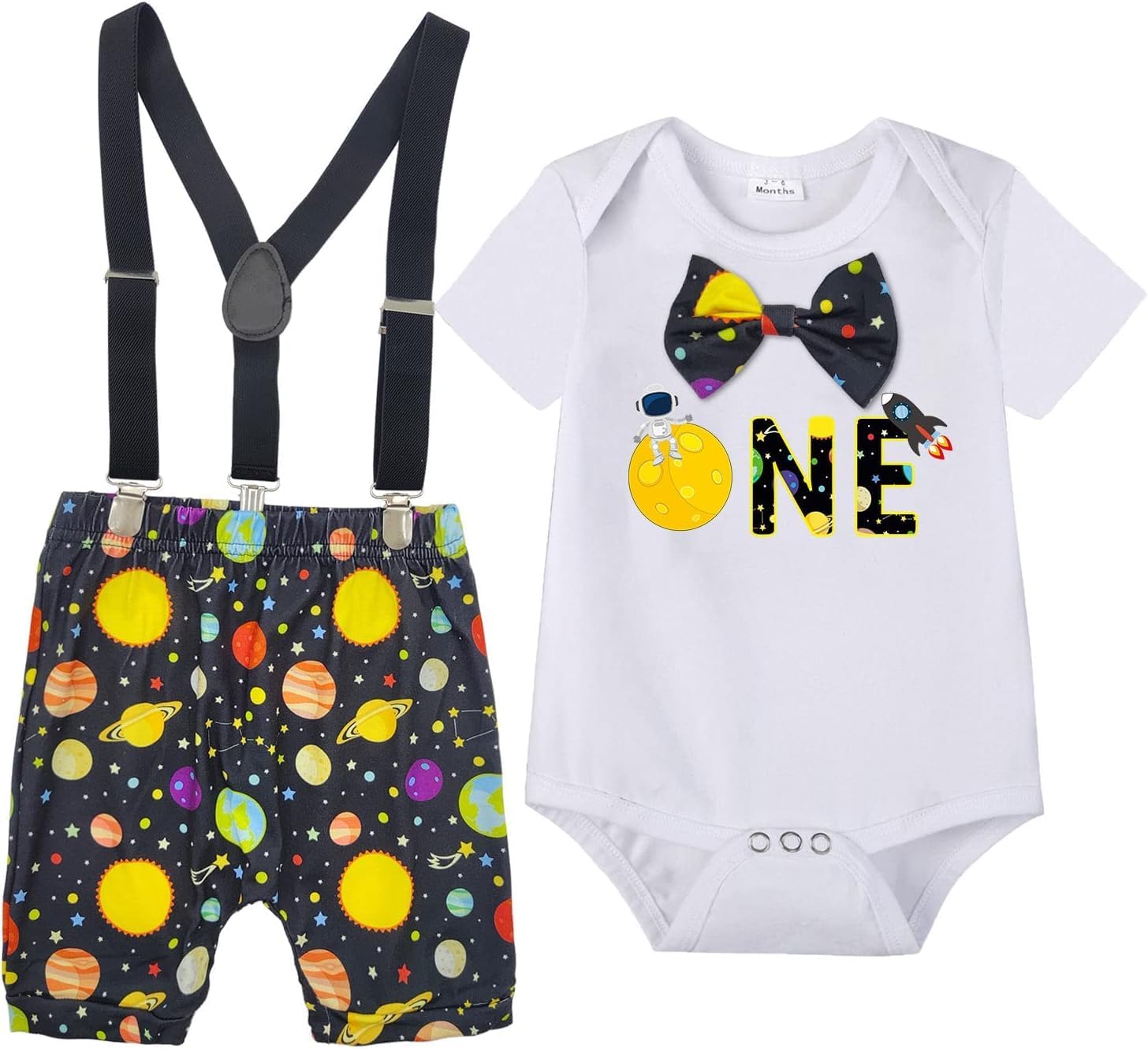 Wosixima Baby Boy Space 1st Birthday Costume Outfit, First
