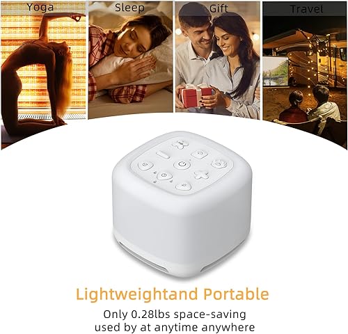 Miniatura 7 de Máquina de ruido blanco, máquina de sonido portátil para bebé adulto, cuenta con batería potente, 40 sonidos relajantes y 8 colores de luz,