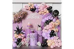 Pink and Purple Halloween Balloon Garland for Spine-Tingling Soirées