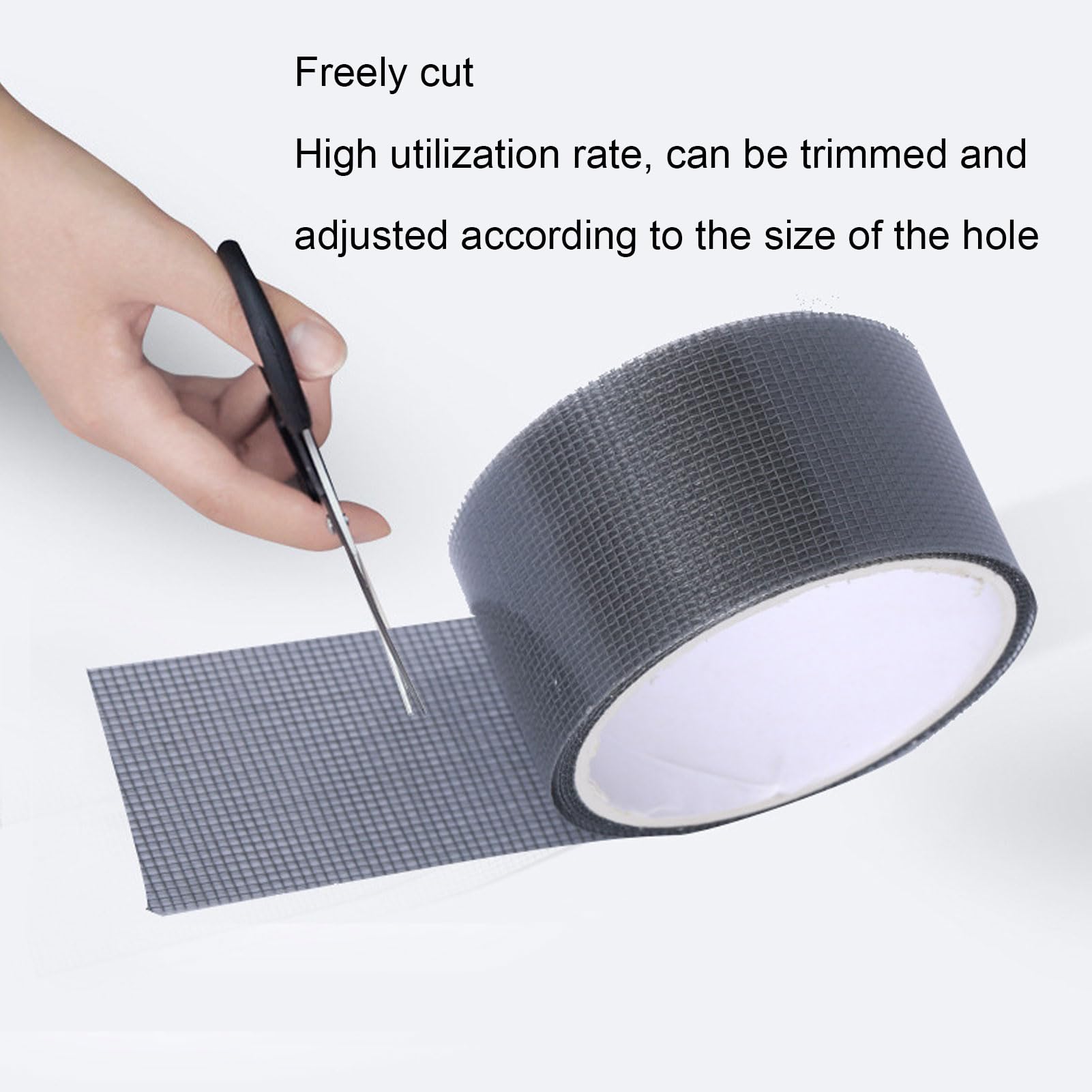 Fyearfly Cinta Adhesiva para Reparar Mosquiteras 1 Rollo, 80 mm X 9,15 M Cinta Reparadora para Mosquiteras de Ventana, Parche Autoadhesivo Transparente, para Tiendas de Campaña Y Acampadas(Negro)