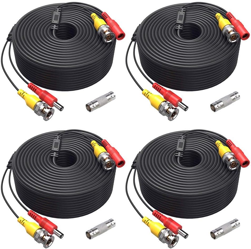 ANNKE (4 150 Feet Video Power Cable for Security Camera System, All-in-One BNC Extension Surveillance Camera Cable for CCTV Security DVR System Installation, Free 4 x BNC Connectors Included