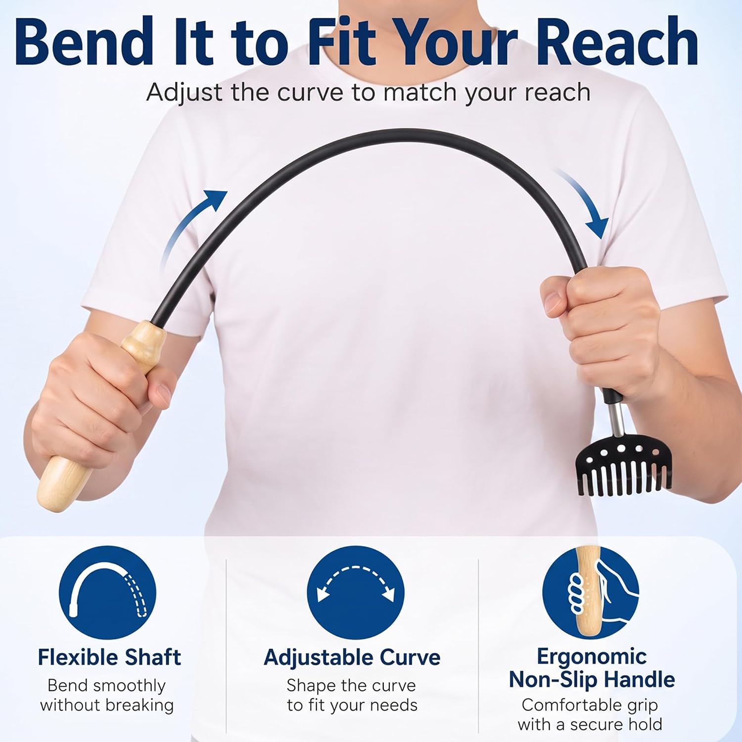 Gobiteli Back Scratcher, 360 Flexible Bendable Back Scratcher for Men Women