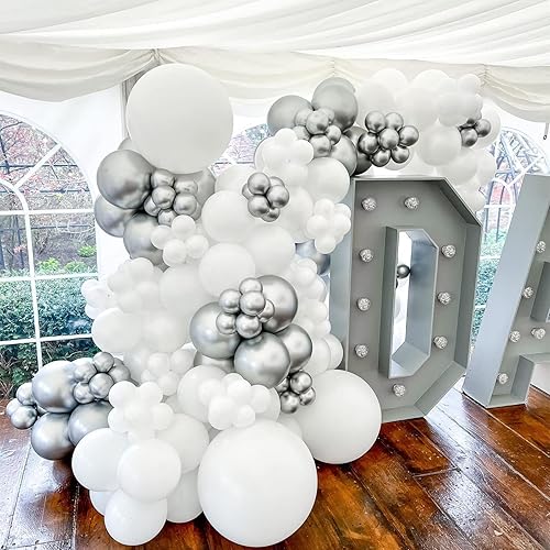 Miniatura 3 de KOMOREBI Globos blancos de 12 pulgadas, 100 globos blancos lisos de látex blancos para cumpleaños, compromiso, boda, baby shower, aniversario,