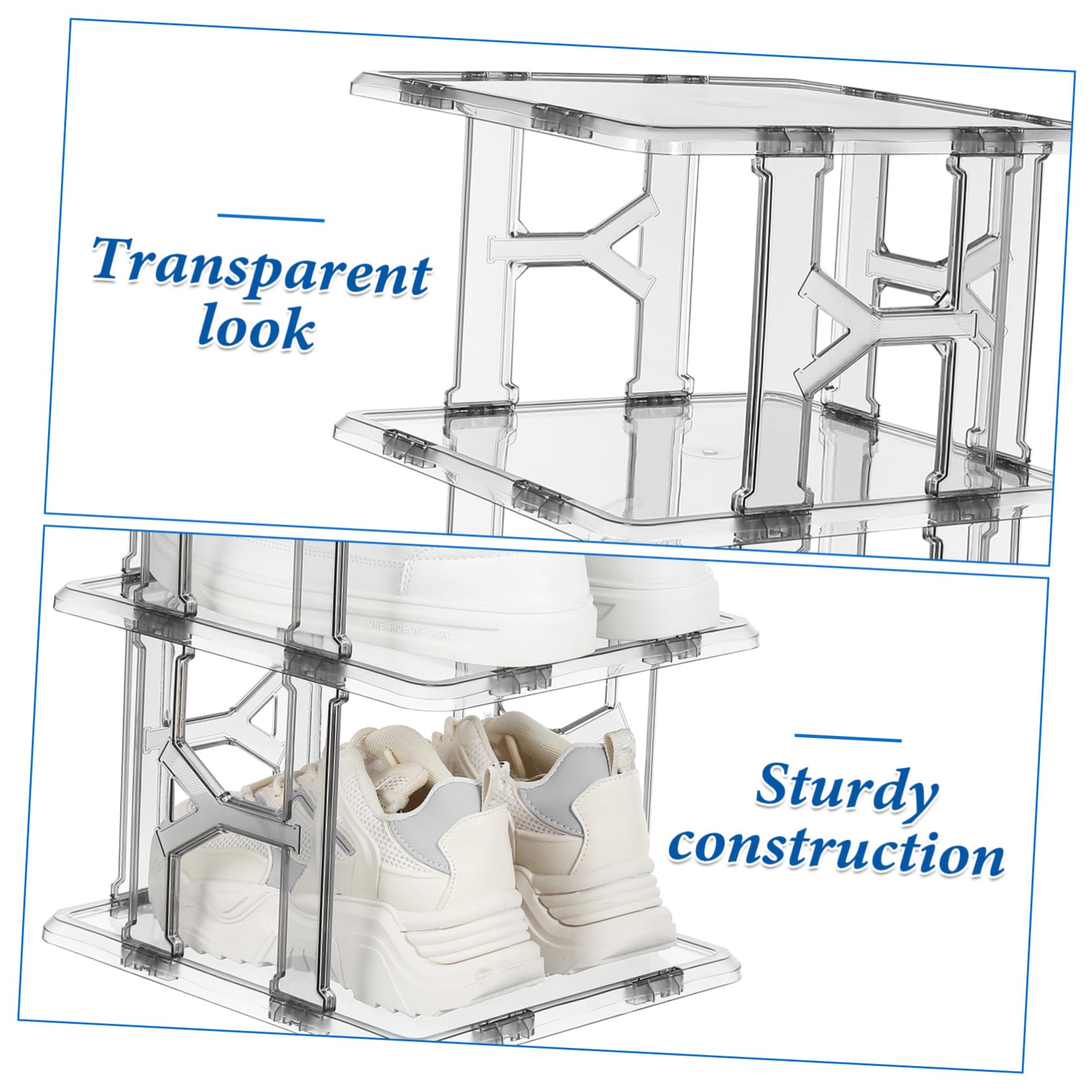 VALICLUD Organizador de Zapatos Vertical Porta Zapatos Ahorra Espacio 4 Niveles Plástico Transparente para Entradas