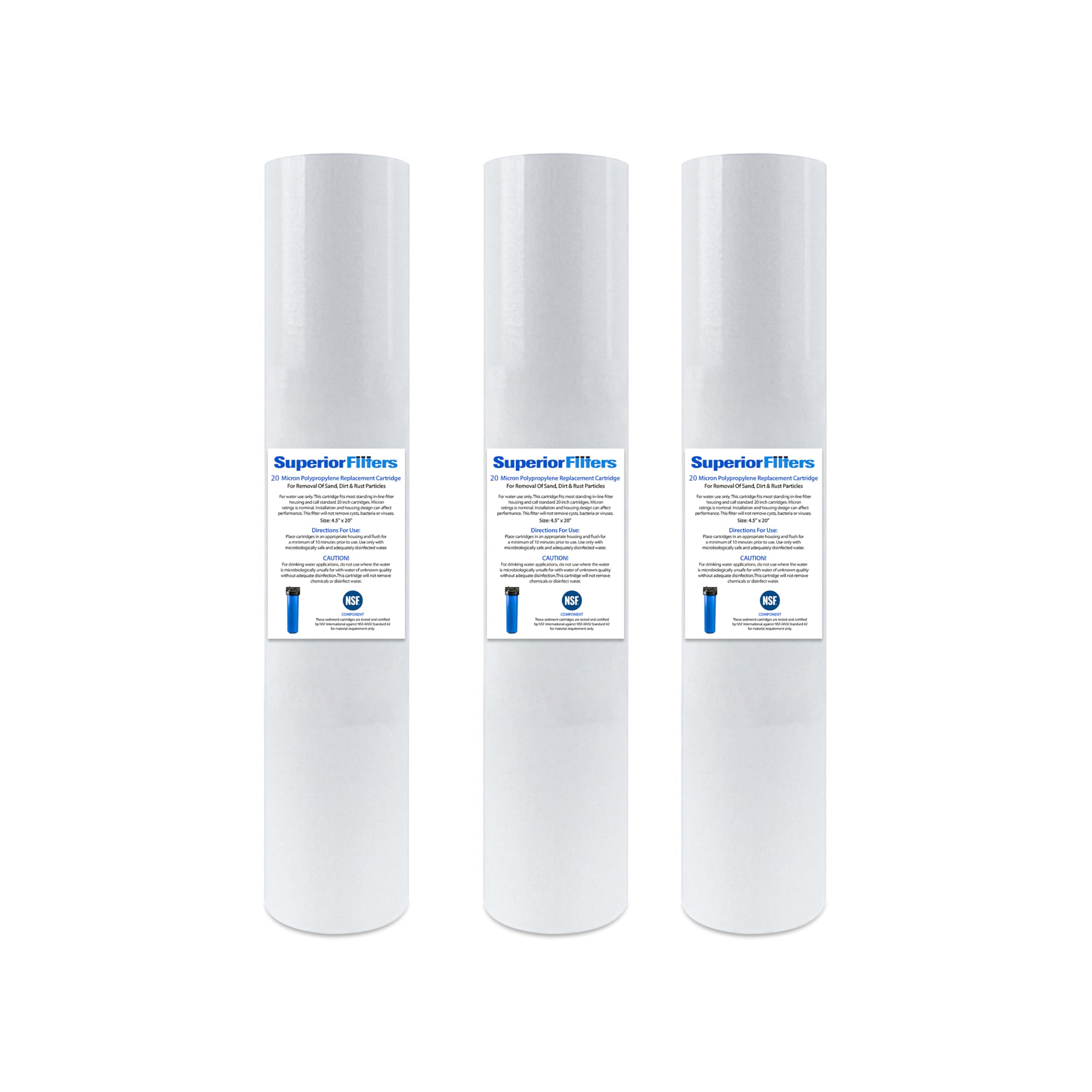 20 Micron Sediment Filter - 20x4.5 Filters Cartridges (20