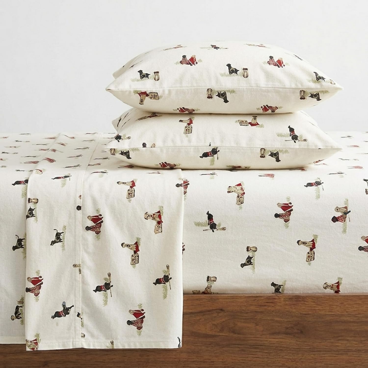 Eddie Bauer - Juego de sábanas tamaño Individual, Ropa de Cama de Franela de algodón cálido y Transpirable con Bolsillos Profundos, Cepillado para Mayor suavidad, decoración acogedora del hogar,