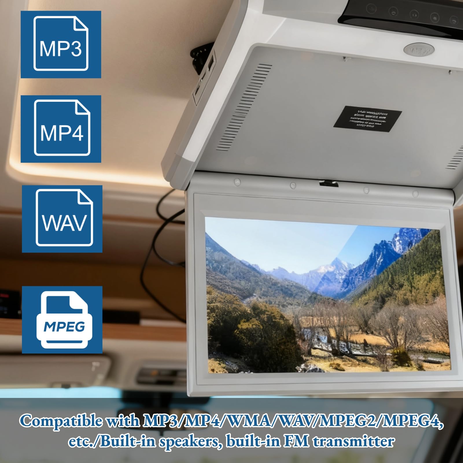 LED 1080P Car Overhead Flip Down Monitor IPS Full View Techo HD Digital TV Car Stereo Player MP5 11.6 In Car Mount Screen HDMI IR FM USB SD 12V / 24V
