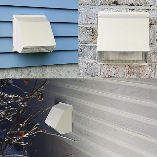 Miniatura 8 de Ventilación de Pared con Capucha de 6 Pulgadas con Malla y Amortiguador, Tapa de Cubierta de Ventilación de Escape de Pared, Cubierta de Ventilación