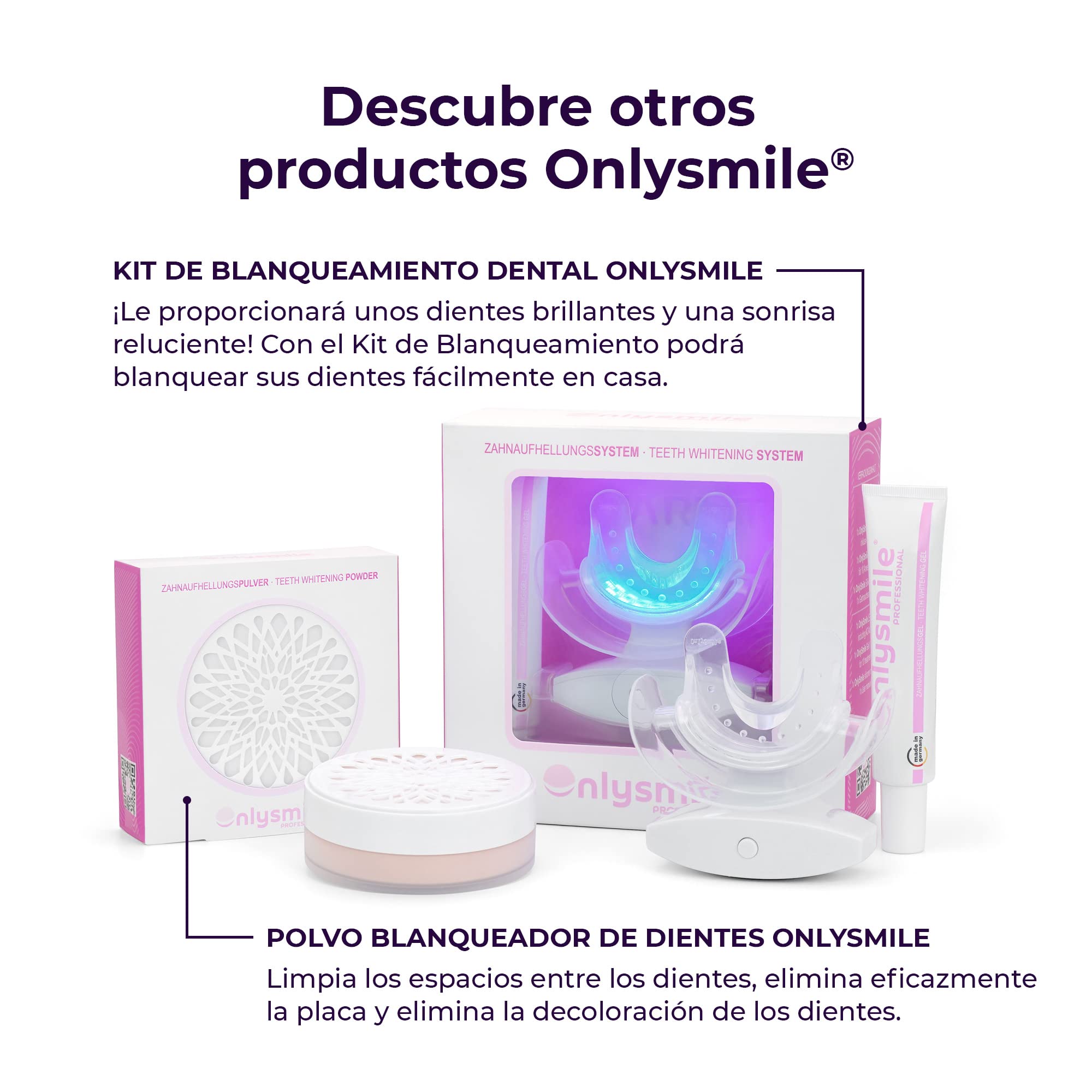 OnlySmile Pack de 2 Gel Blanqueador Dental Profesional– Producto Favorito 2024-2025 – Compatible con Férulas y LED – Blanqueamiento Dental: Dientes Blancos hasta 9 Tonos – Teeth Whitening Gel 80 ml