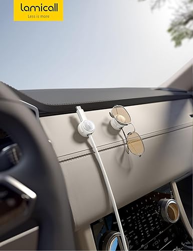 Miniatura 6 de Lamicall - Organizador de cables magnéticos para cables, paquete de 8 transparente y brillo plateado Soporte de gestión de cables para cable de