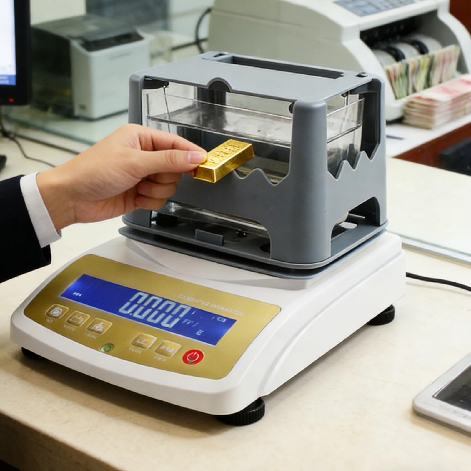 Medidor de pureza de oro, medidor de densidad para joyas, Res 0,1% de pureza, 0,001 g/cm³ de densidad, MDJ600K
