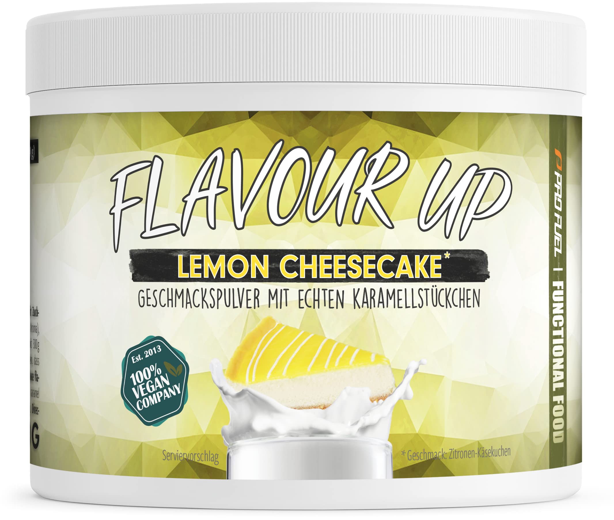 Geschmackspulver LEMON CHEESECAKE 250g - Leckerer Geschmack und Süße - nur 11 kcal pro Portion - Vielseitig einsetzbar für Lebensmittel & Getränke - Flavour Powder - FLAVOUR UP