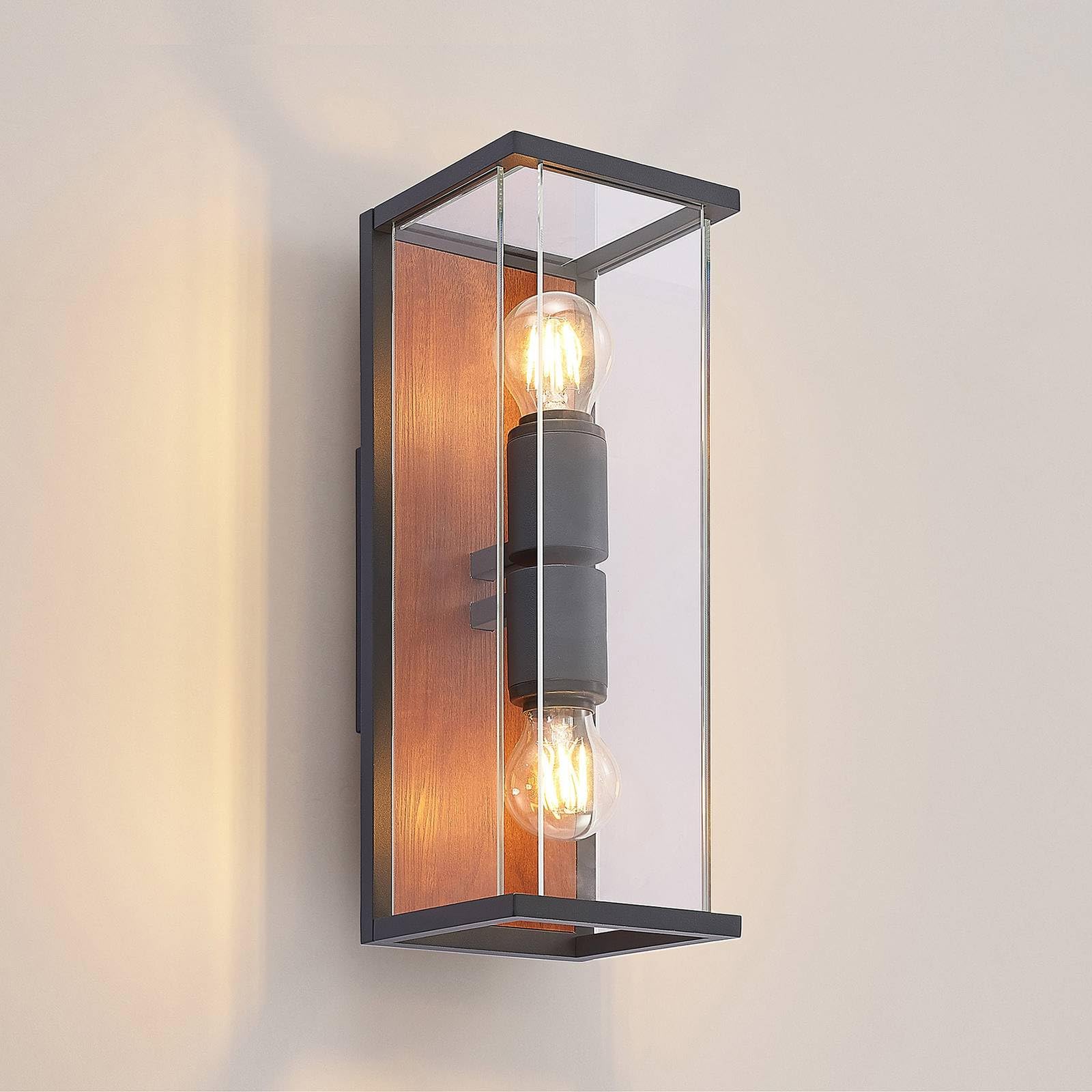 Lucande Applique da esterni dimmerabile (Moderno) colore Nero, in Alluminio applique lampada LED outdoor per facciata/parete terrazzo e balcone