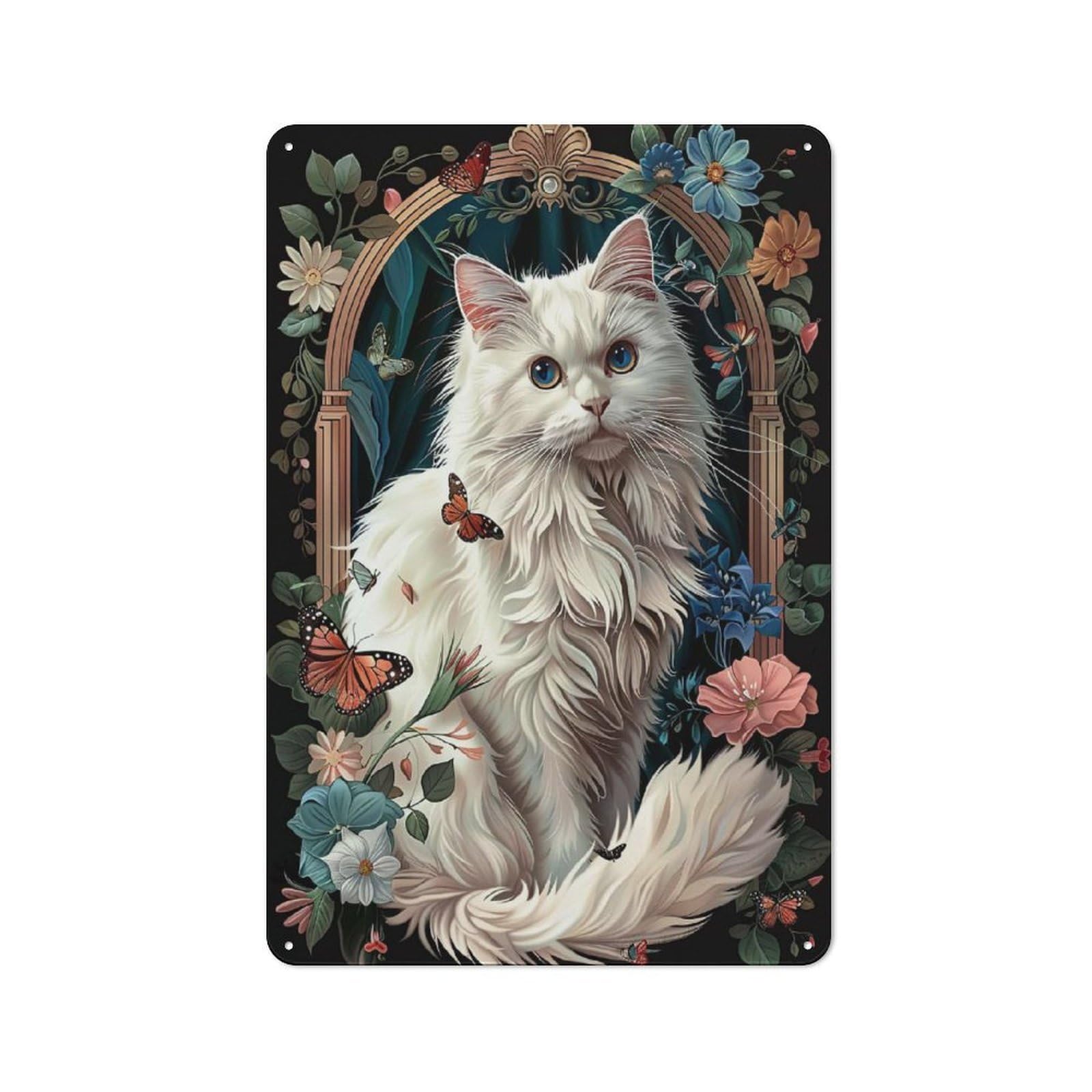 Junmoney Turkish Angora Urban Decorative Metal Plaque 30X20cm Featuring Loft Wall Plaque For Loft, Studio, Office Or Creative Room