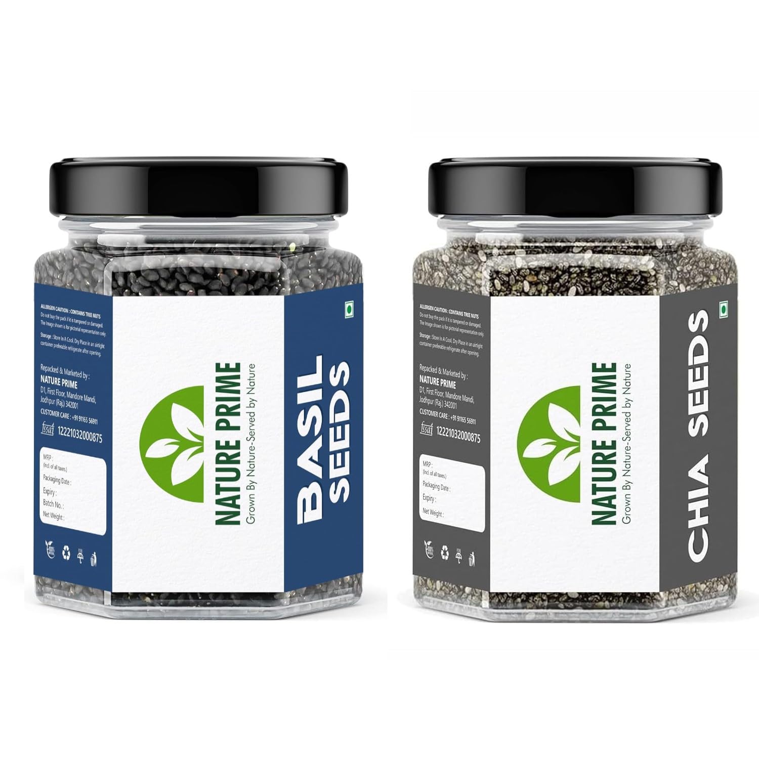 Nature Prime Healthy Seeds Combo- Chia (250g) Basil (250g) | Rich in Omega-3, Dietary Fibre, Antioxidant | Raw Seeds for Weight Loss, Immunity Booster, Digestion, Salads, Snacks (Pack of 2)-image-47