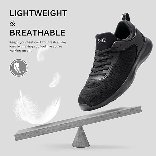 Miniatura 5 de SPIEZ SRC - Zapatos de trabajo antideslizantes para hombre, antideslizantes, impermeables, para servicio de alimentos, transpirables, ligeros, a la