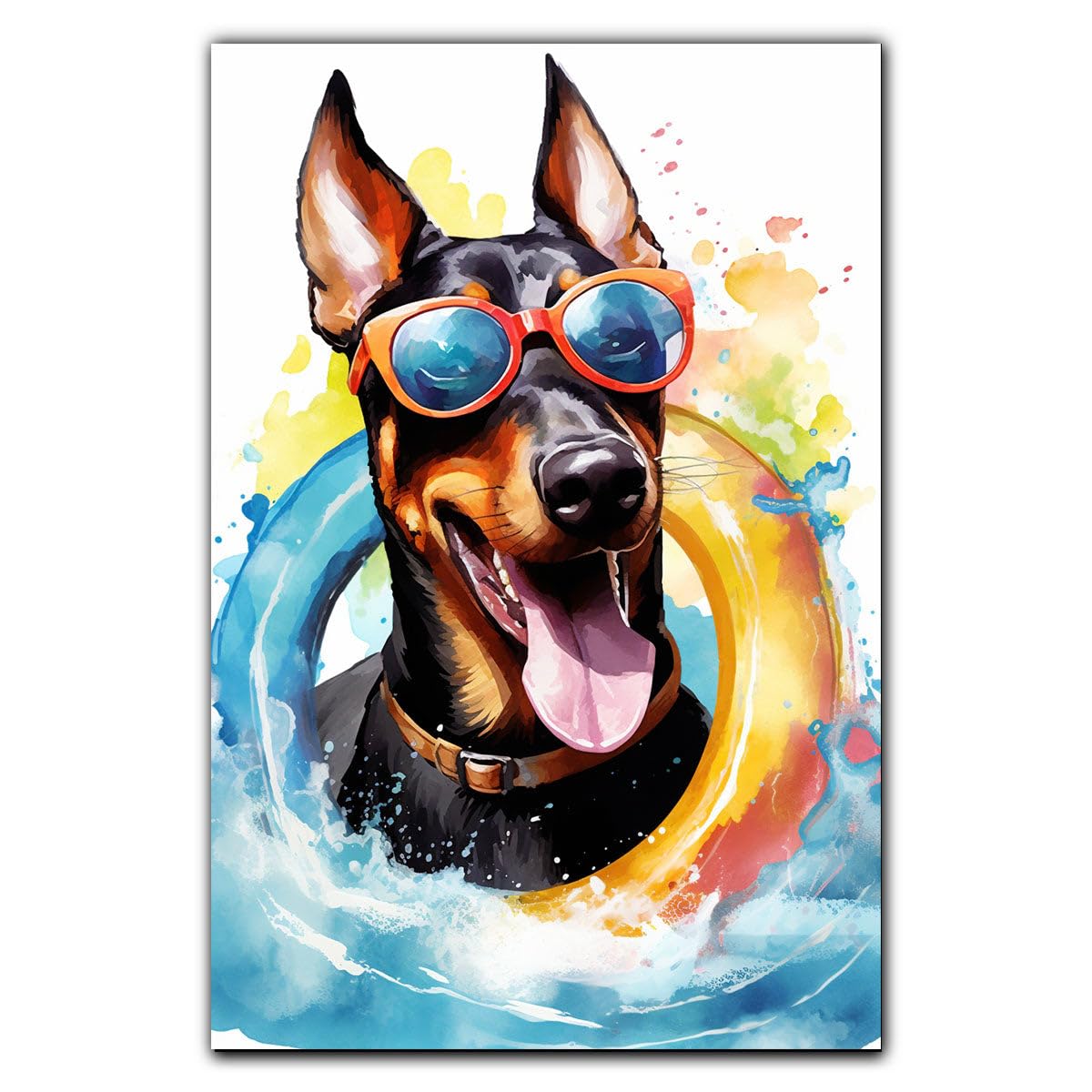 Amazon.com: Thuan Doberman Pinscher Dog Canvas Wall Art,Pet Canvas