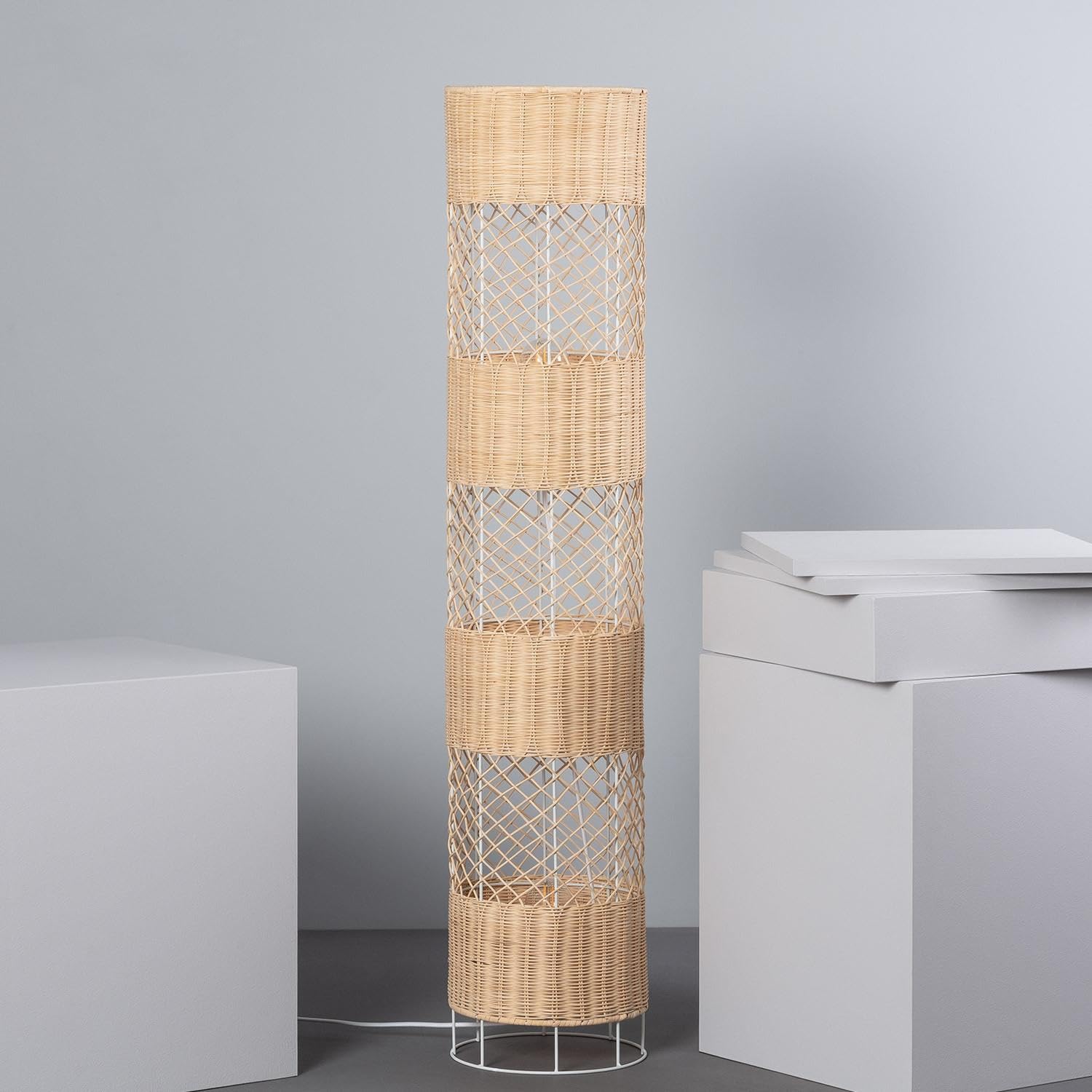 LEDKIA Hängeleuchte Bamboo Handan – Natürliches Bambusdesign, E27 Bis 40W, Für Wohnzimmer, Küche, Schlafzimmer