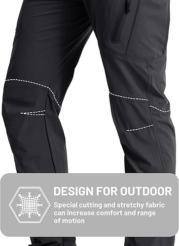 Miniatura 6 de TACVASEN - Pantalones tácticos para hombre de secado rápido resistentes al agua ligeros con forro polar y 8 bolsillos