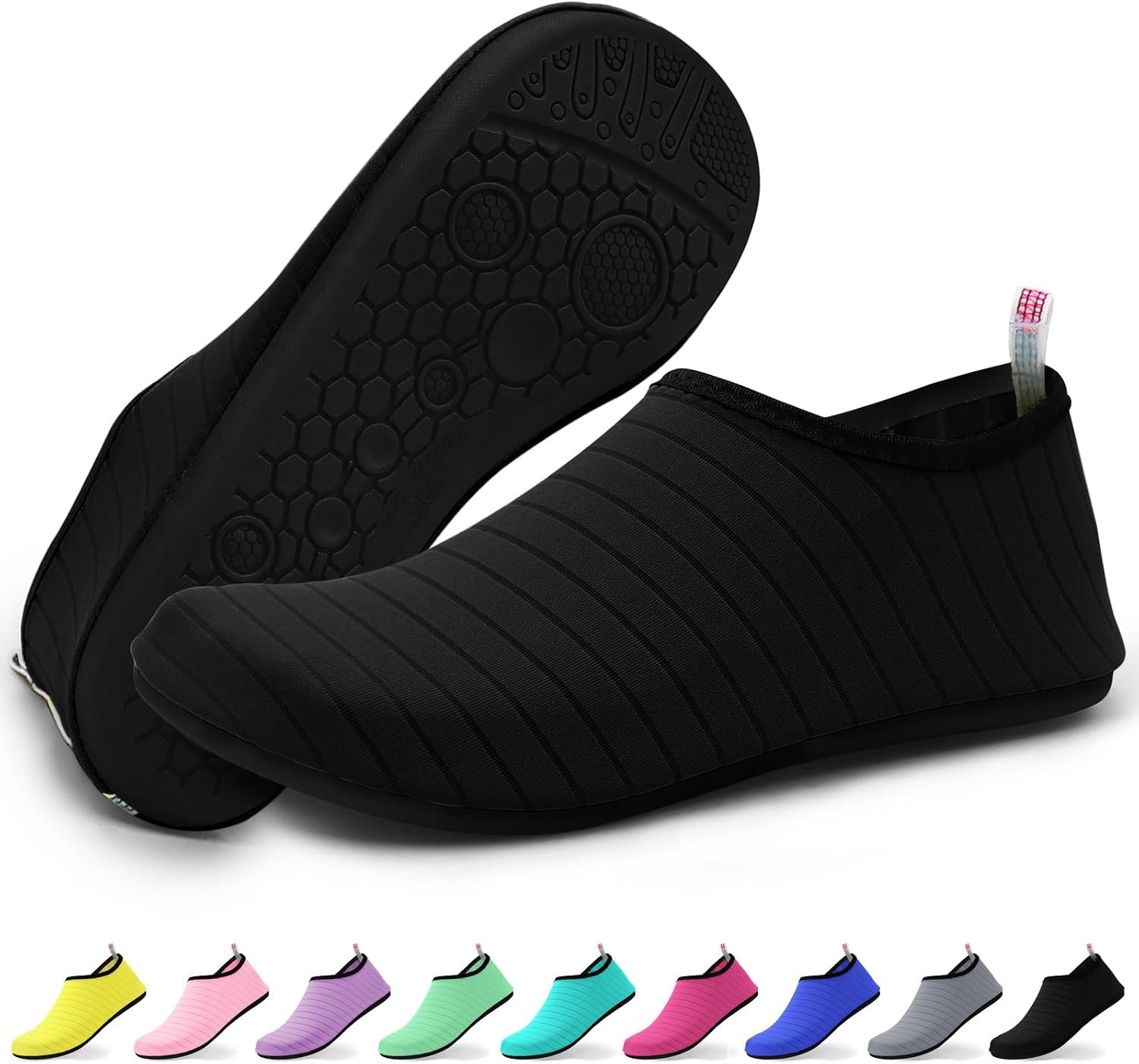 Water Shoes for Women Men, Lightweight EVA Slip-On Aqua Shoes, Non-Slip Closed Toe Beach Shoes, Quick Dry Pool & Shower Shoes for Beach, Swim, Cruise, Vacation & Home