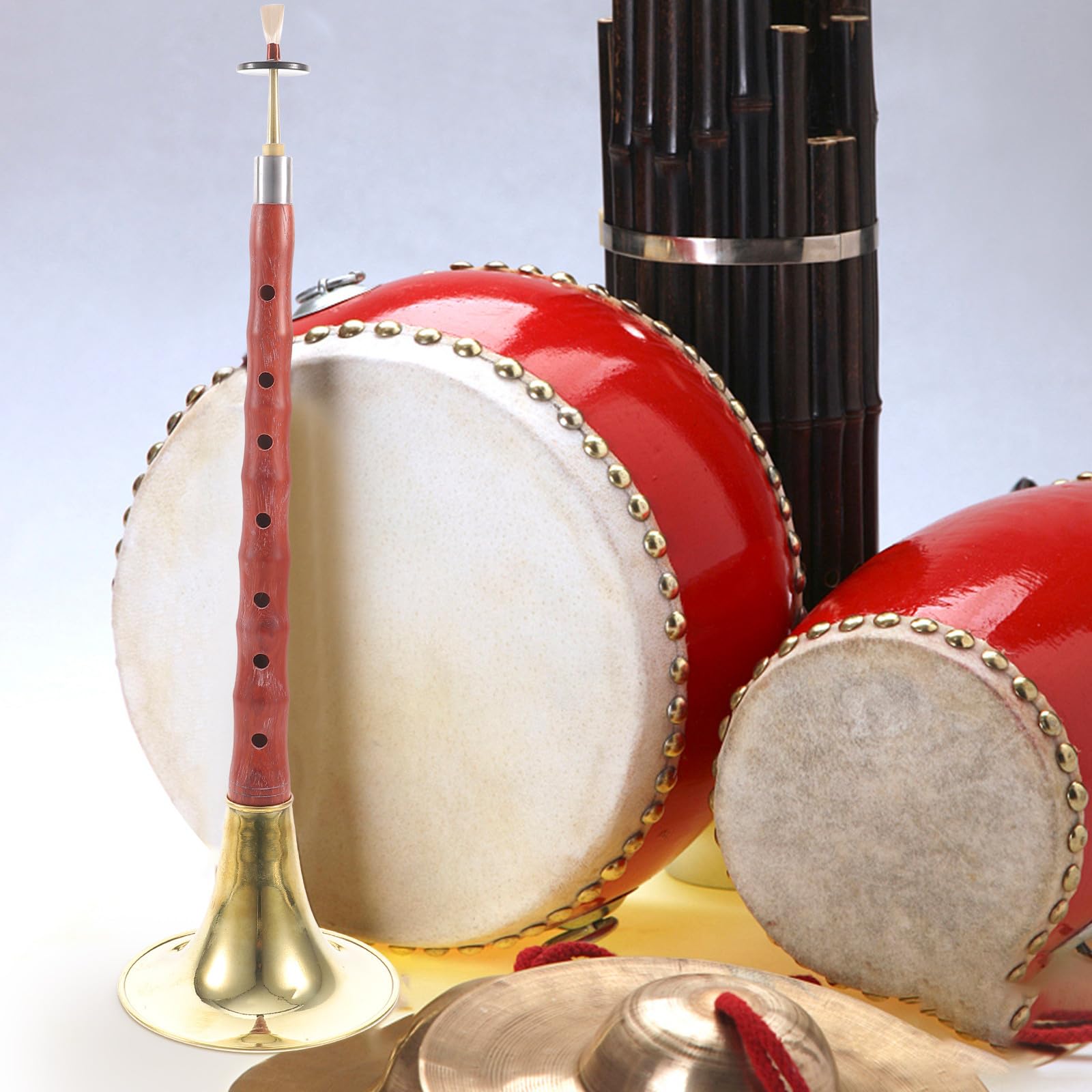 Traditionelles Blasinstrument Suona aus Rotem Sandelholz Einfach zu Spielen und Transportieren Geeignet für Anfänger und Volksmusik den Tonarten C-dur, D-dur Zufällige Farbe