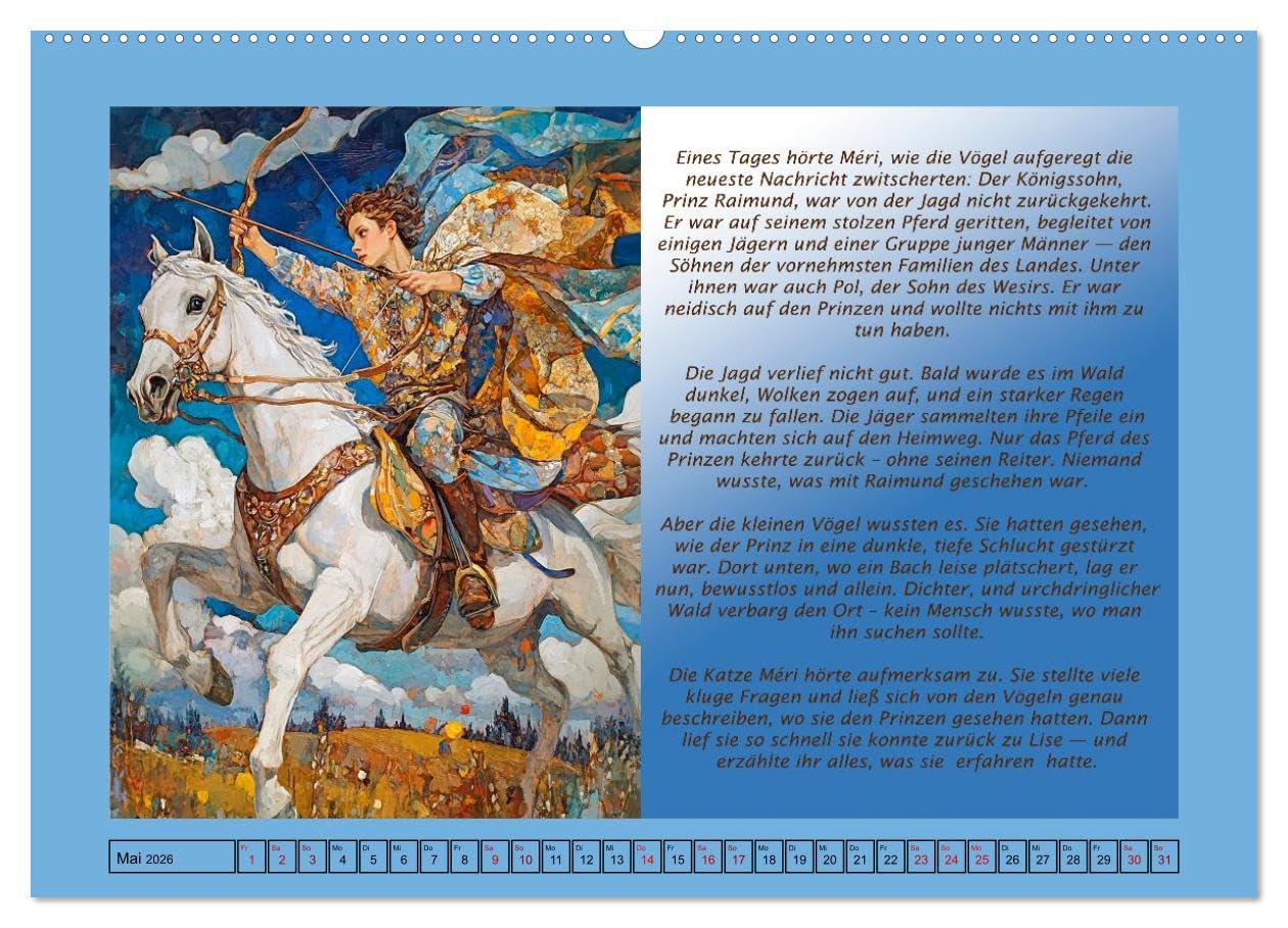 Die Jahreszeiten. Retromärchen (Wandkalender 2026 DIN A2 quer), CALVENDO Monatskalender: Ein zauberhafter Jahreszeitenkalender mit Illustrationen und ... und Englisch bei Amazon. (CALVENDO Kunst)