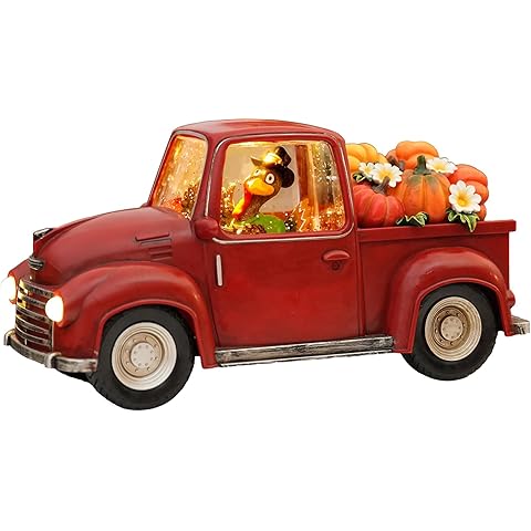 Thanksgiving Truck Snow Globe, 11.3