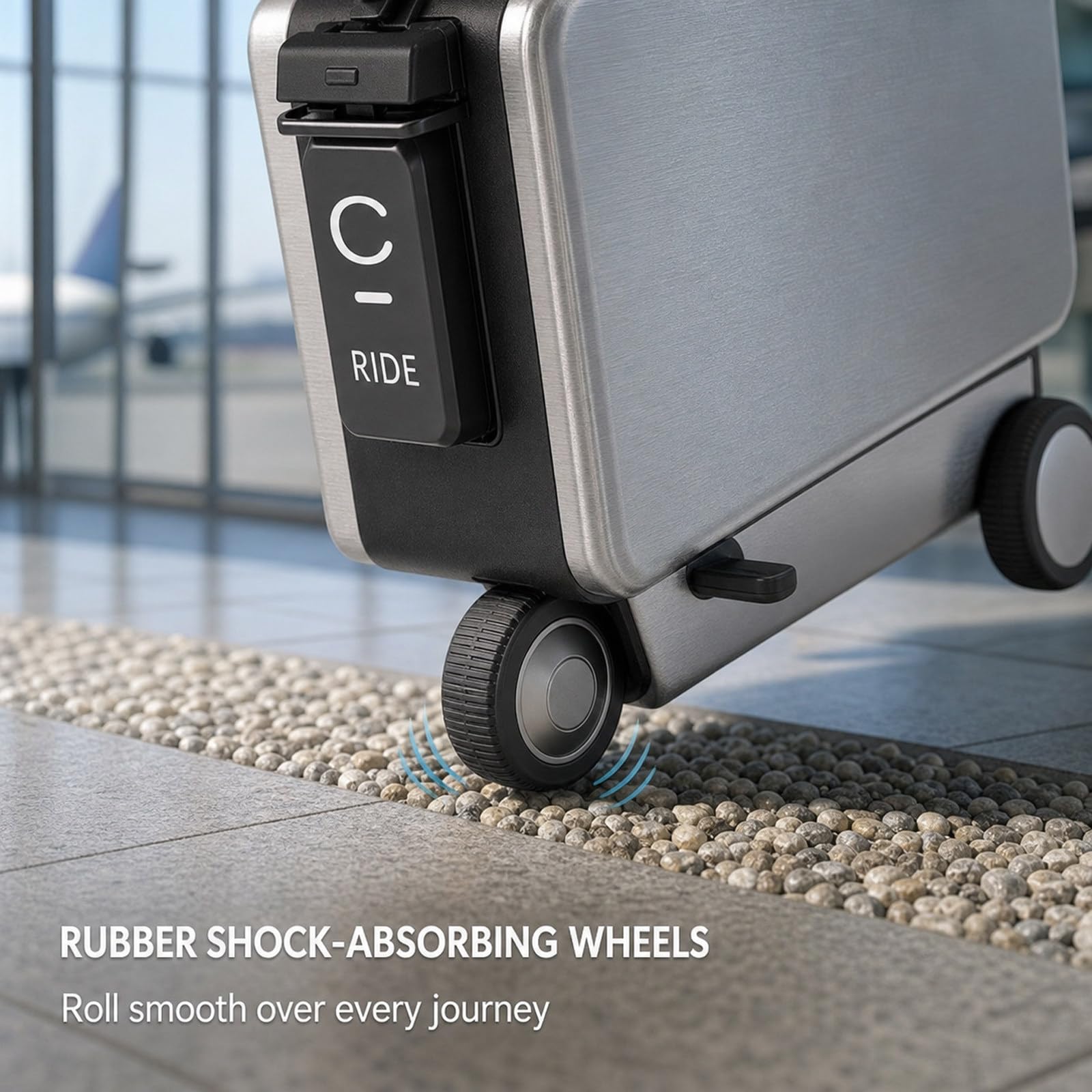 Valise Intelligente Électrique, Bagage-Trottinette électrique pour Adultes, Roues silencieuses avec amortisseurs, Bagage-Trottinette électrique pour déplacements en aéroport Silver