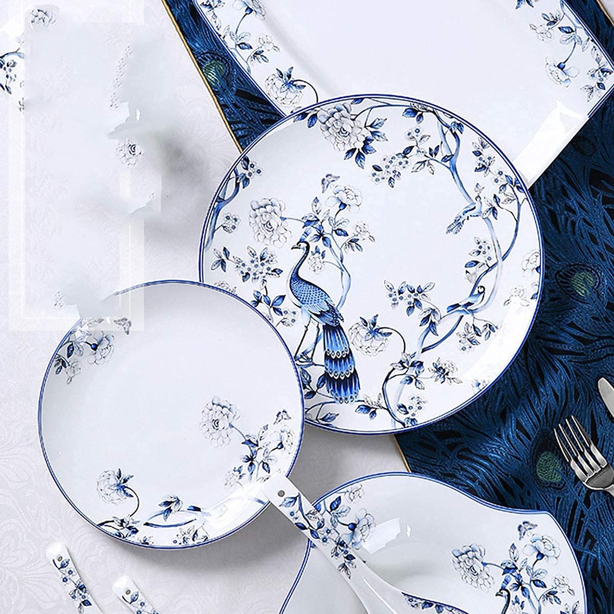 Amazon.co.jp: 食器セット 皿セット、中国ボーンチャイナ食器セット 56