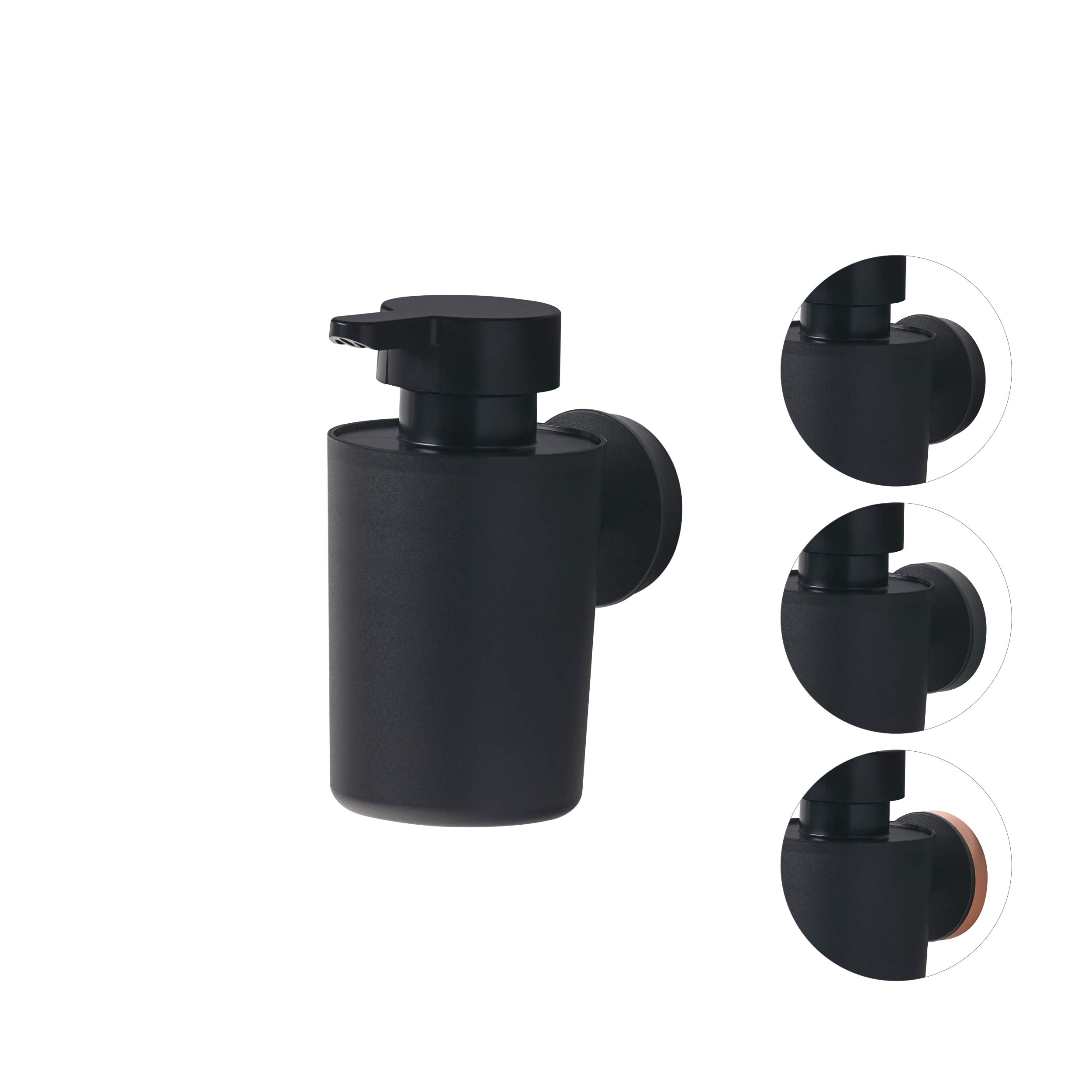TIGER Urban Dispenser per Sapone Liquido, Acciaio Inox, ABS, Nero, 6.8X 12.3 x10.5 cm