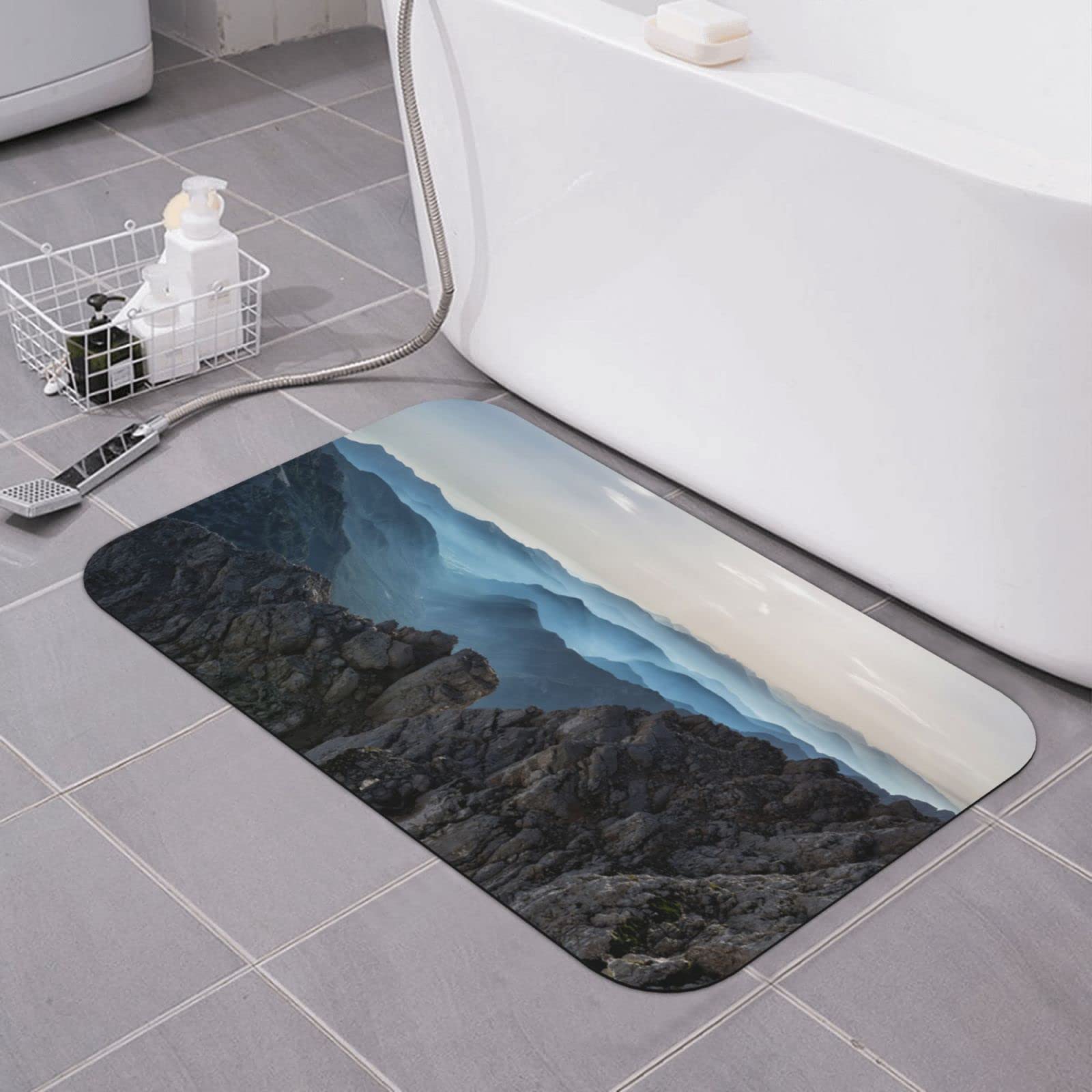Tapis de douche antidérapant évite les glissades Rock Mountain