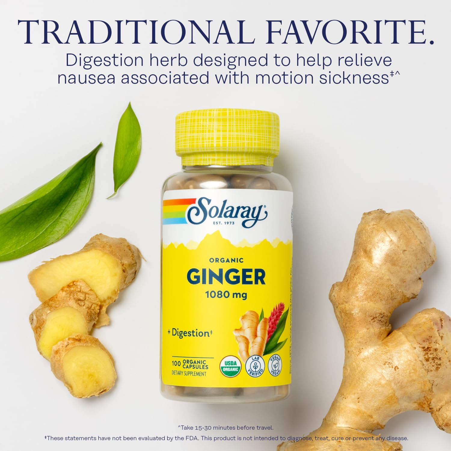 SOLARAY Organic Ginger Root 540 mg, 100 VegCaps — Amazon image 3