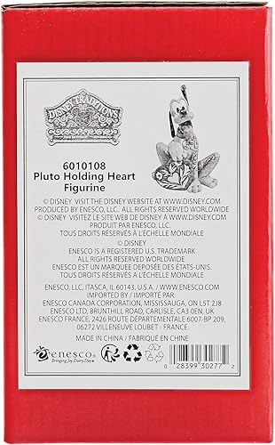 Miniatura 5 de Enesco Jim Shore Disney Traditions Pluto Holding Heart - Figura de San Valentín, 3.5 pulgadas, multicolor