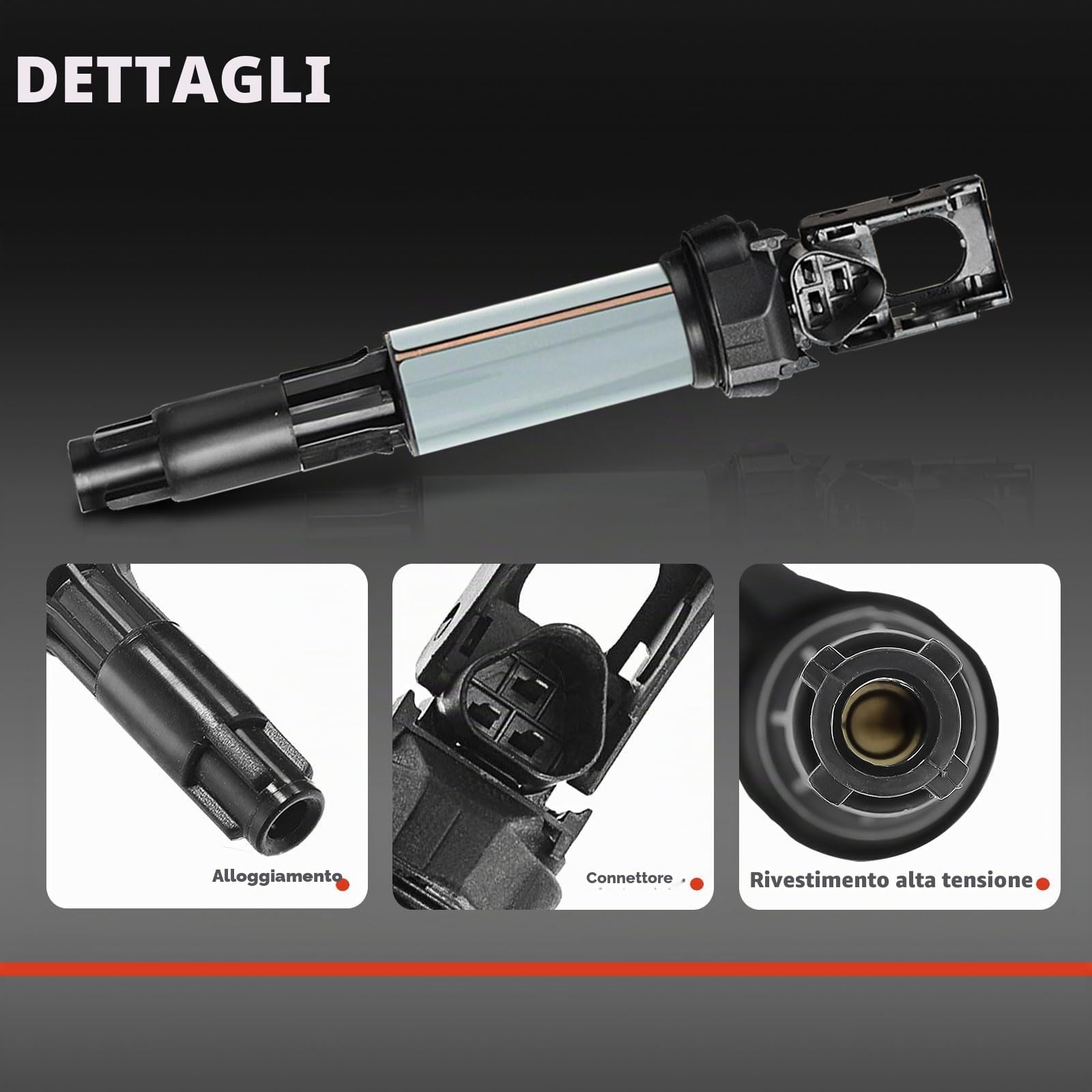 Frankberg 4 bobine di accensione modulo di accensione 12131712219 | Compatibile con: Serie 3 Coupé E46, Serie 3 Cabrio E46, Serie 5 F10 F18, Serie 3 Touring E91, Serie 5 Touring E39