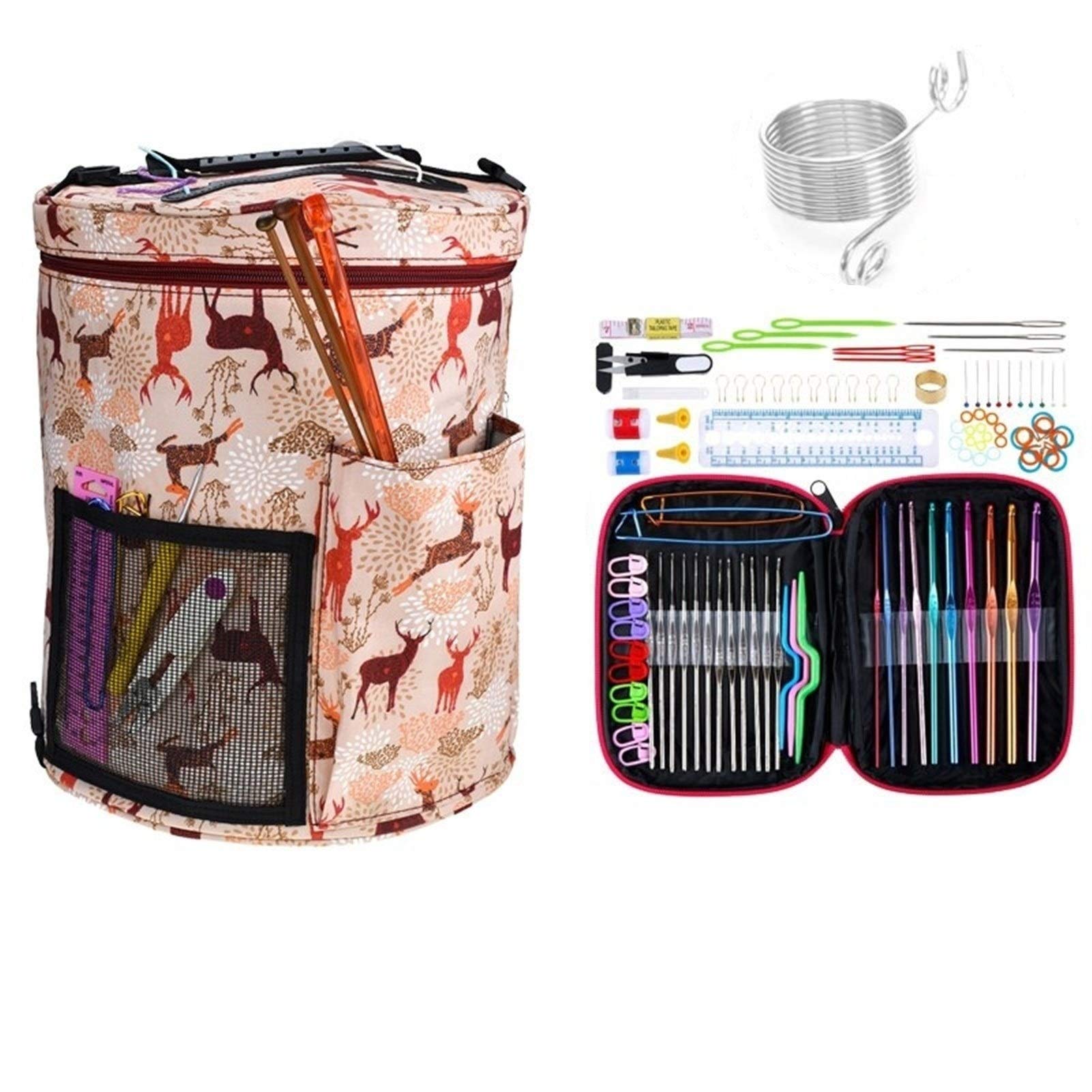 Set Crochets à Tricoter 101pcs Crochet crochets Set avec du fil sac de rangement femme Aiguilles à tricoter Crochet Fournitures de couture Trousse d'outils de bricolage maison ( Color : Model 8 )