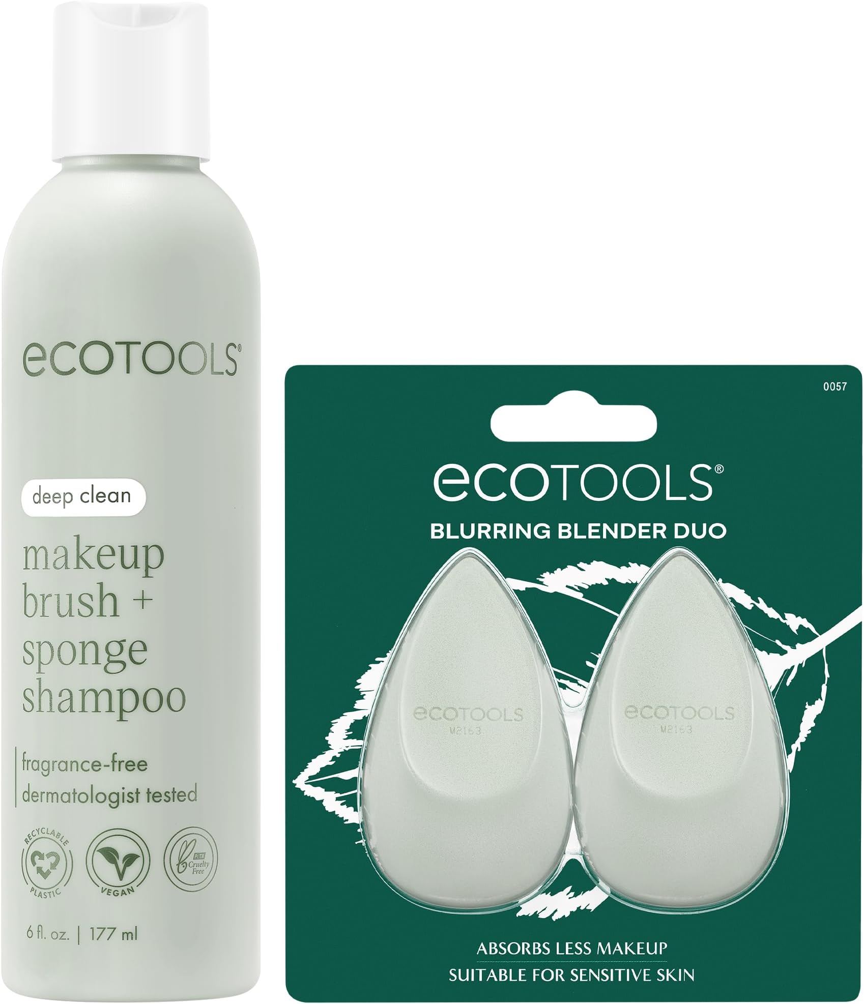 Makeup Kit Essentials โ Blurring Blender Duo + Brush & Sponge Shampoo