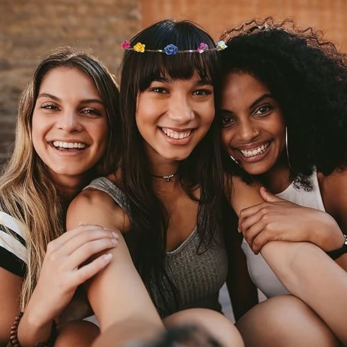 Miniatura 6 de YARNOW Diadema de corona de flores LED, 10 unidades, guirnalda luminosa, diadema de hada, juguete de plástico, coronas de flores luminosas