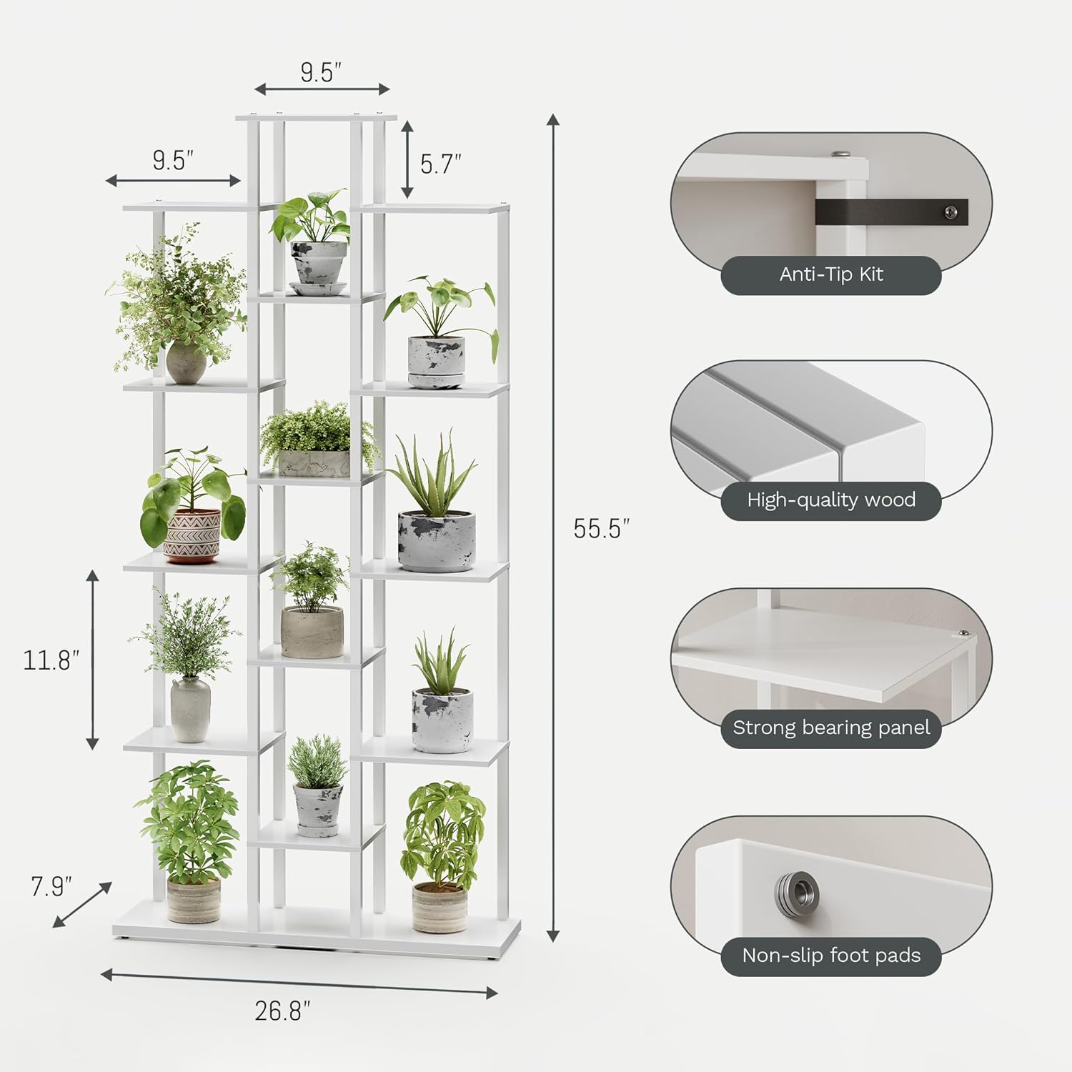 Bookshelf，Small Bookcase for Small Space，6-Tier Bookshelf for Living Room, Home Office, Study，7.87 x 26.77 x 55.5 Inches,Rustic Brown