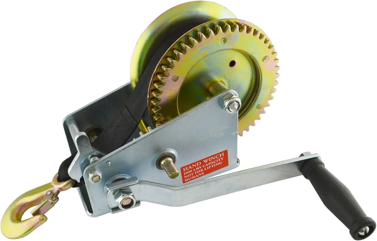 2000LB Hand Strap Winch Boat Caravan Trailer Marine Puller Hoist Gear TE826