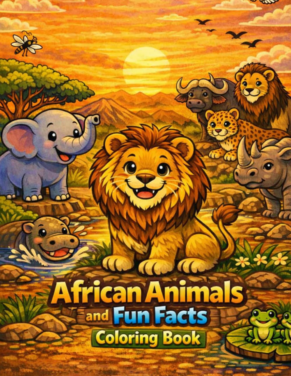 African Animals and Fun Facts Colouring Book: Educational Safari Adventure for Kids Ages 4–10
